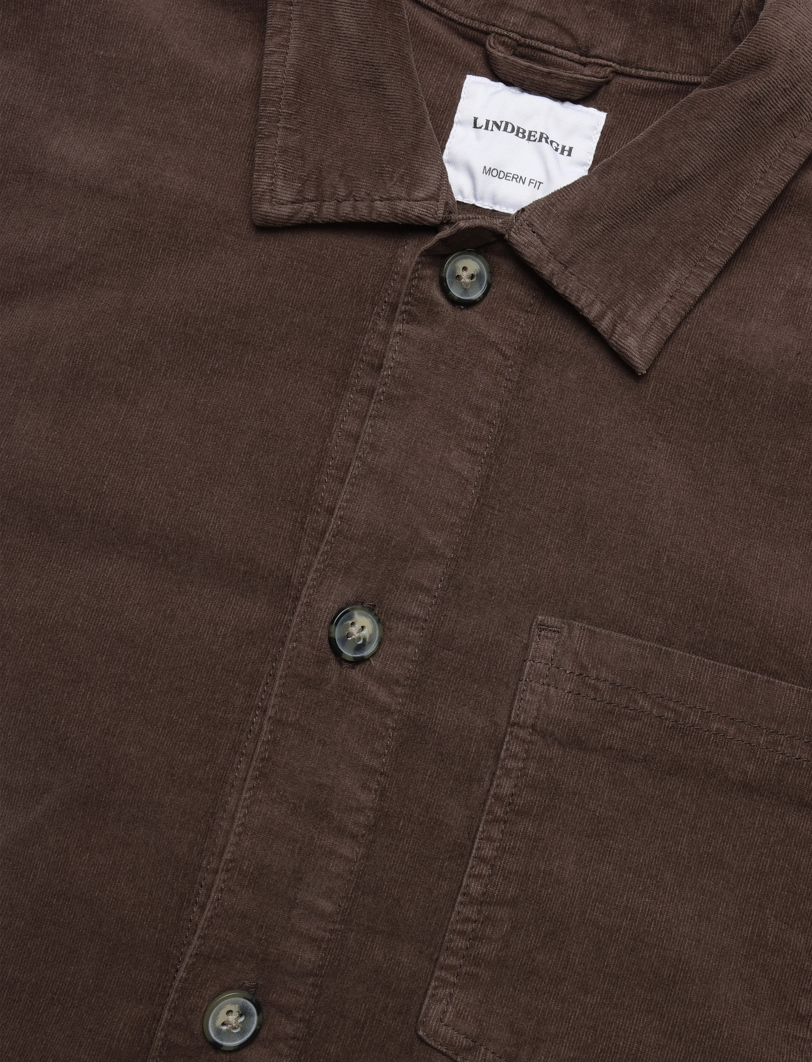 Lindbergh - Corduroy overshirt - mænd - brown - 5