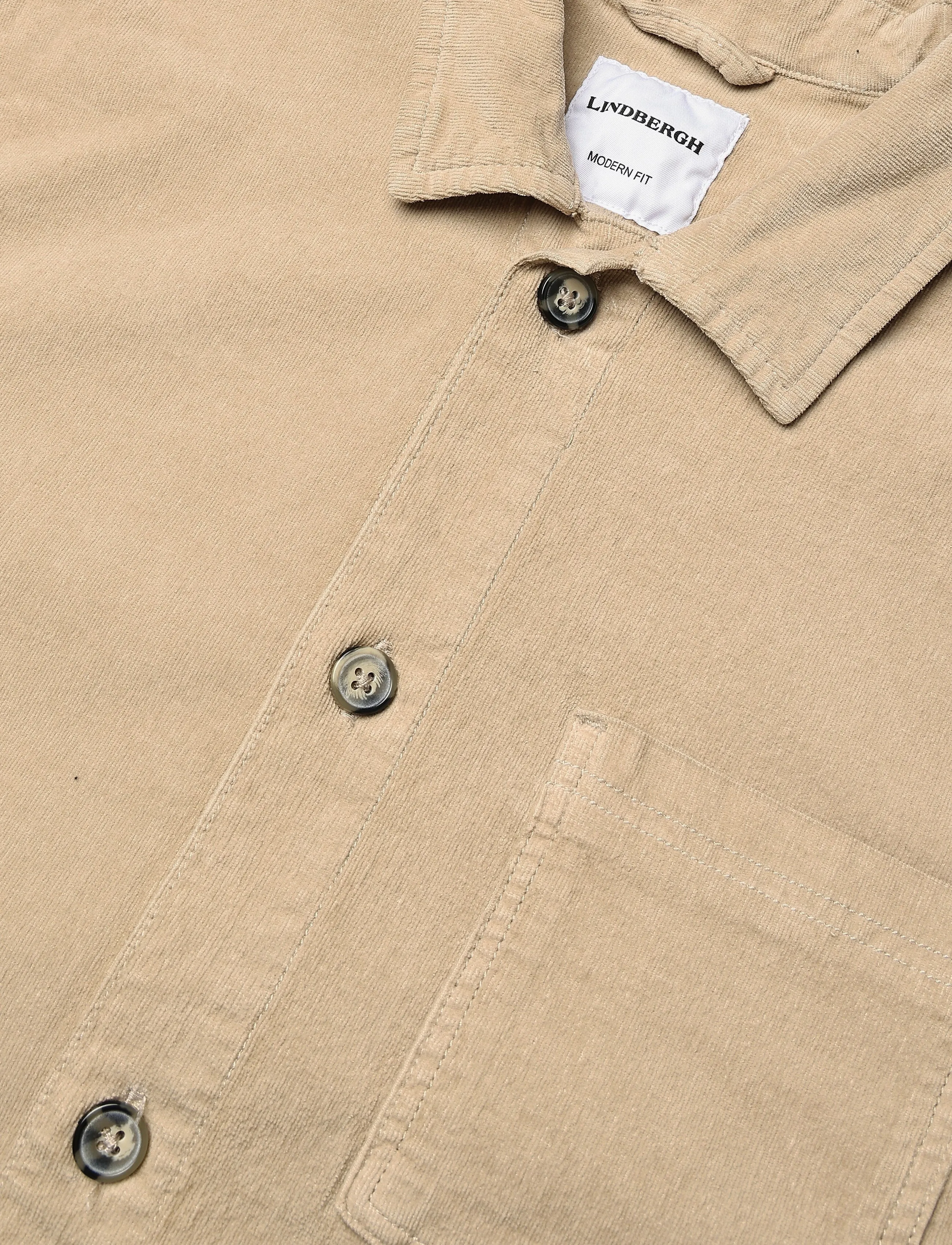 Lindbergh - Corduroy overshirt - men - lt sand - 5