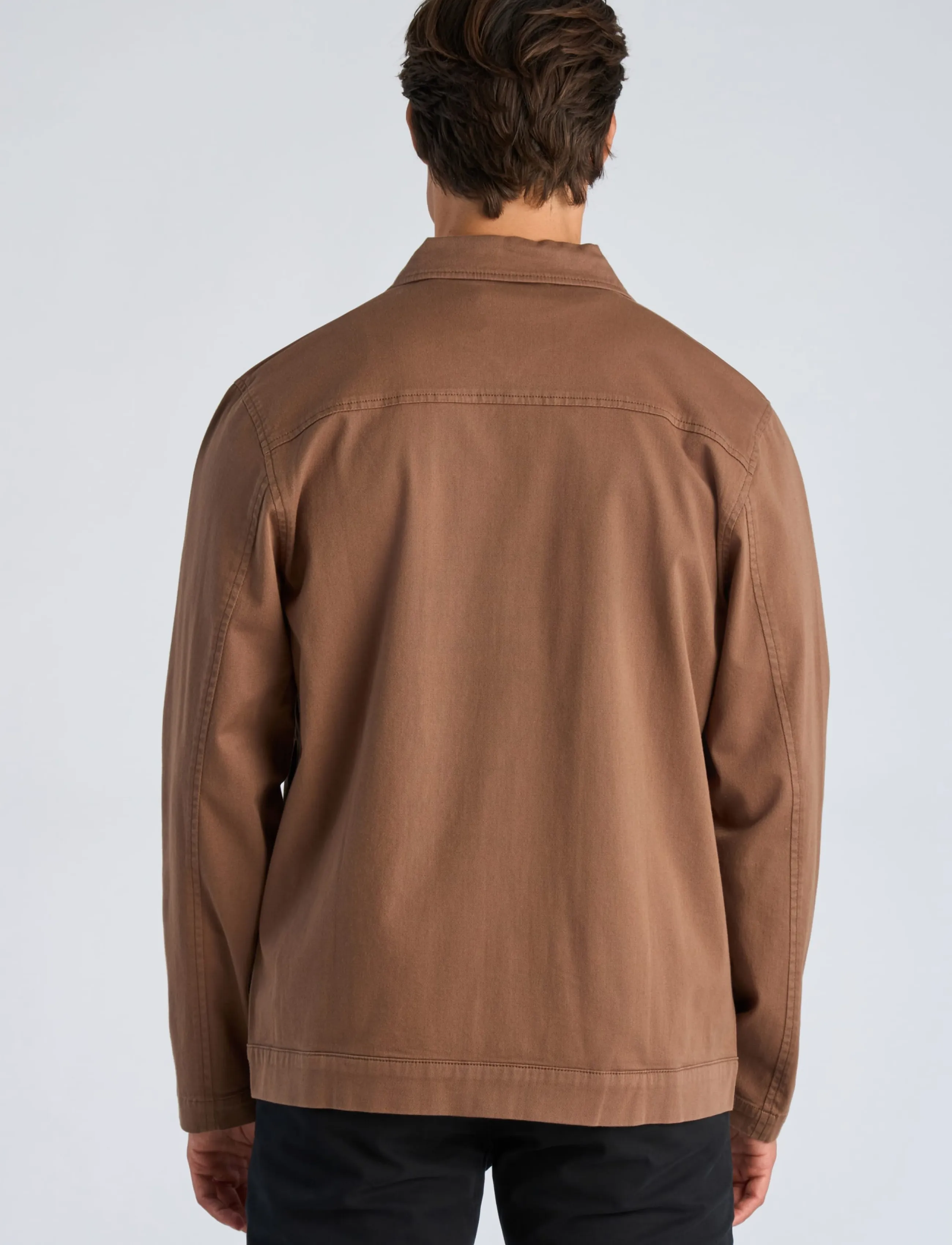 Lindbergh - Superflex overshirt with zip - kerged jakid - brown - 4