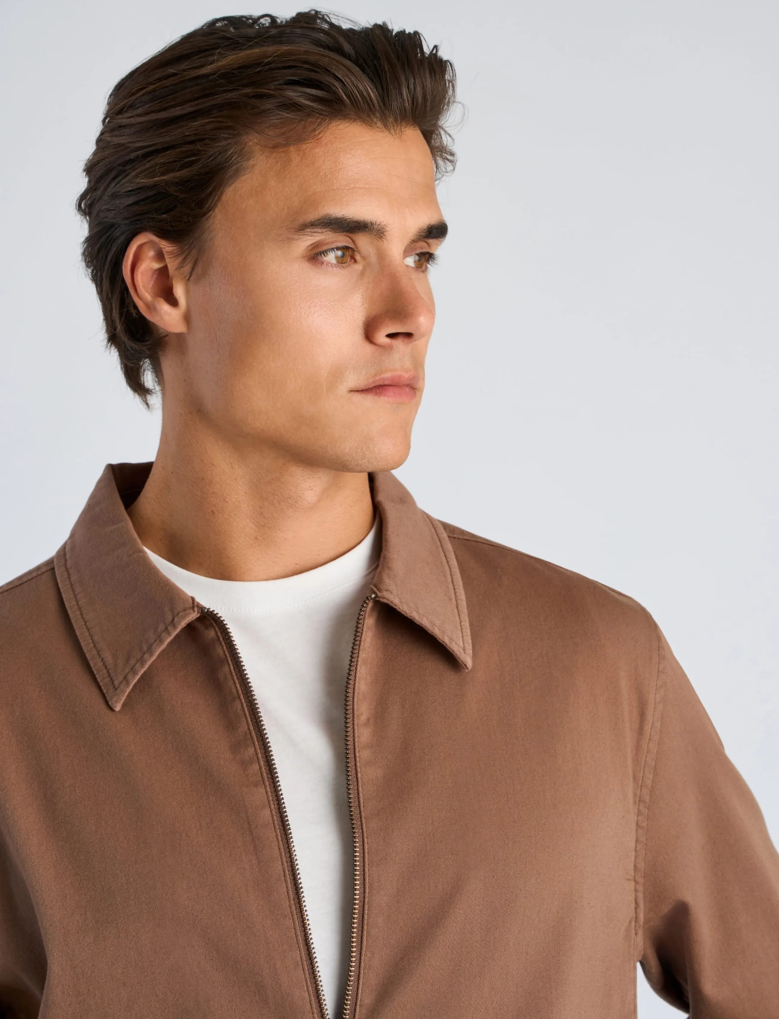 Lindbergh - Superflex overshirt with zip - kerged jakid - brown - 5