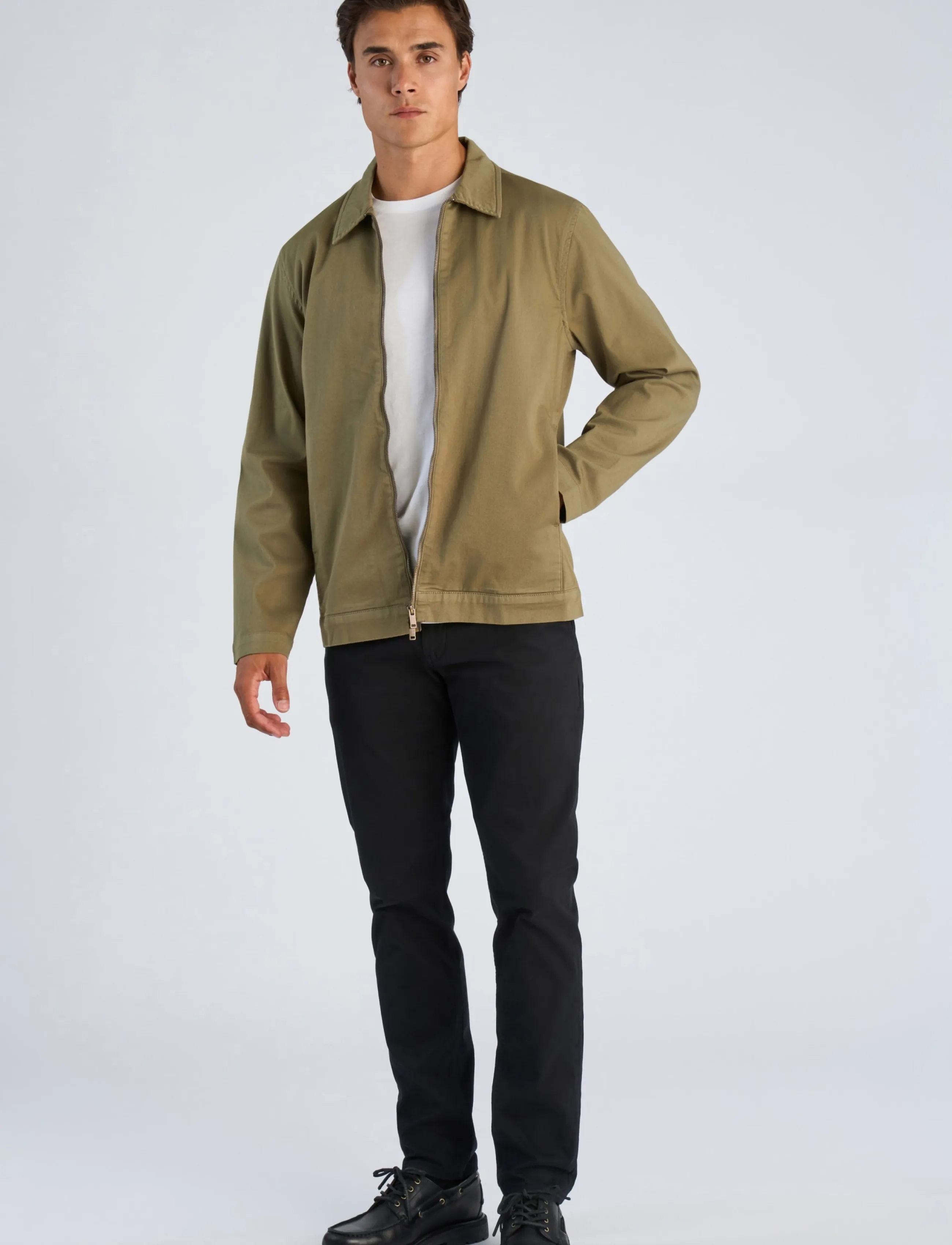 Lindbergh - Superflex overshirt with zip - tunna jackor - dk army - 0