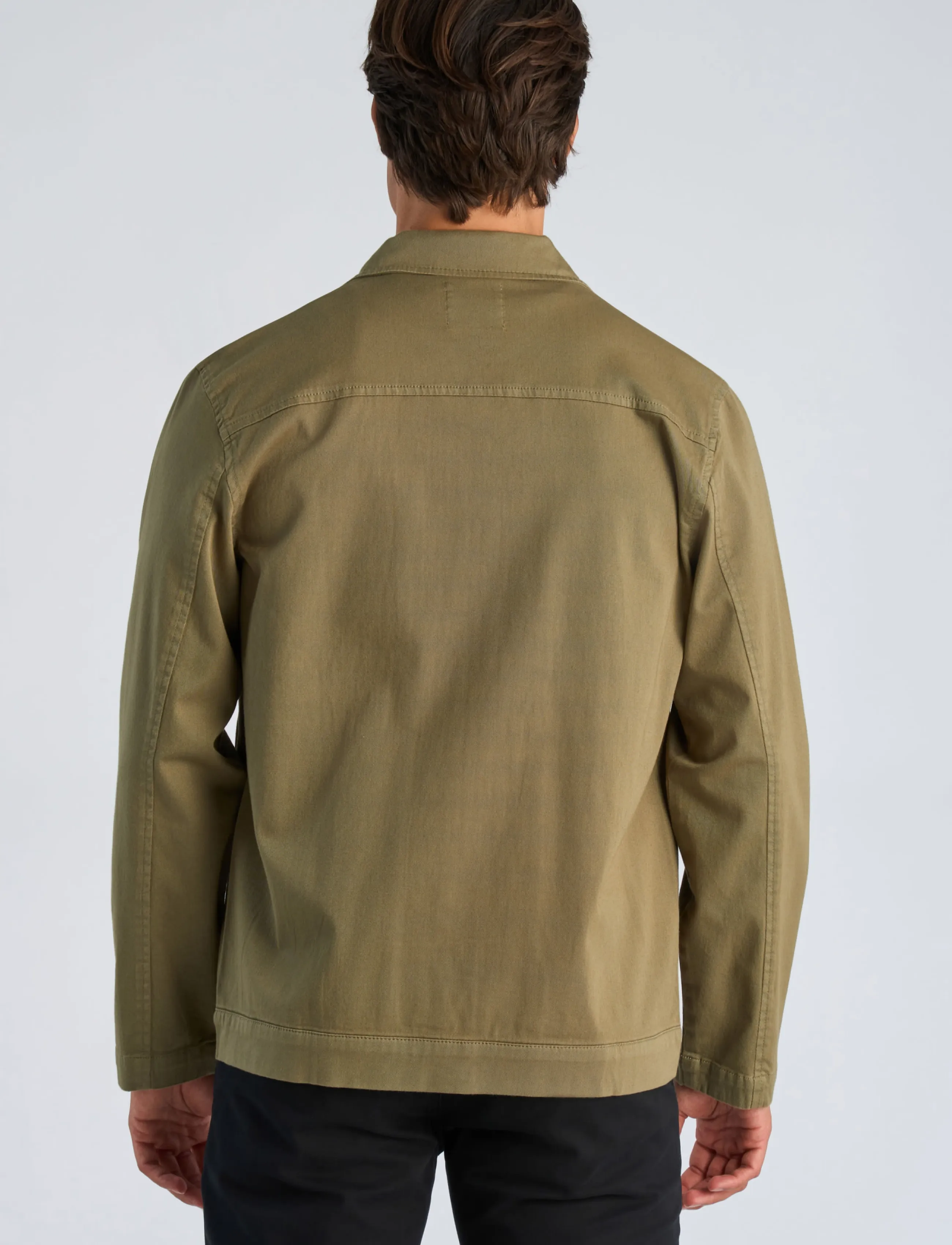 Lindbergh - Superflex overshirt with zip - tunna jackor - dk army - 4