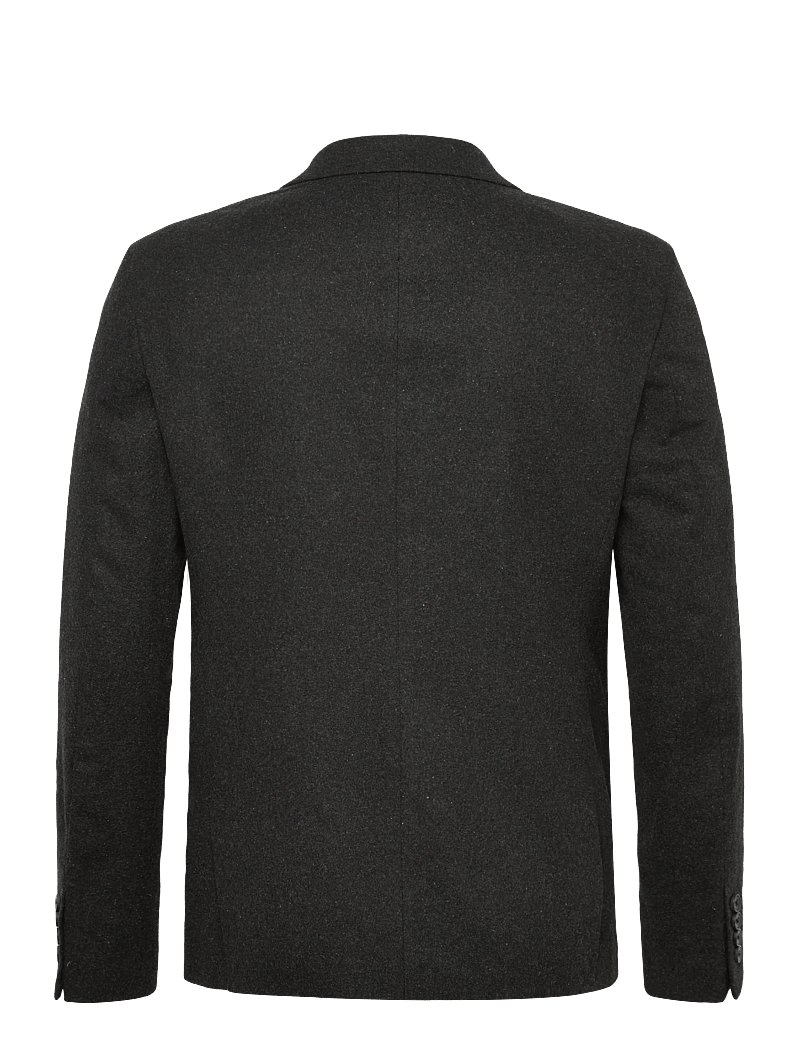 Lindbergh - Flannel wool blend blazer - enkelknäppta kavajer - black mel - 1