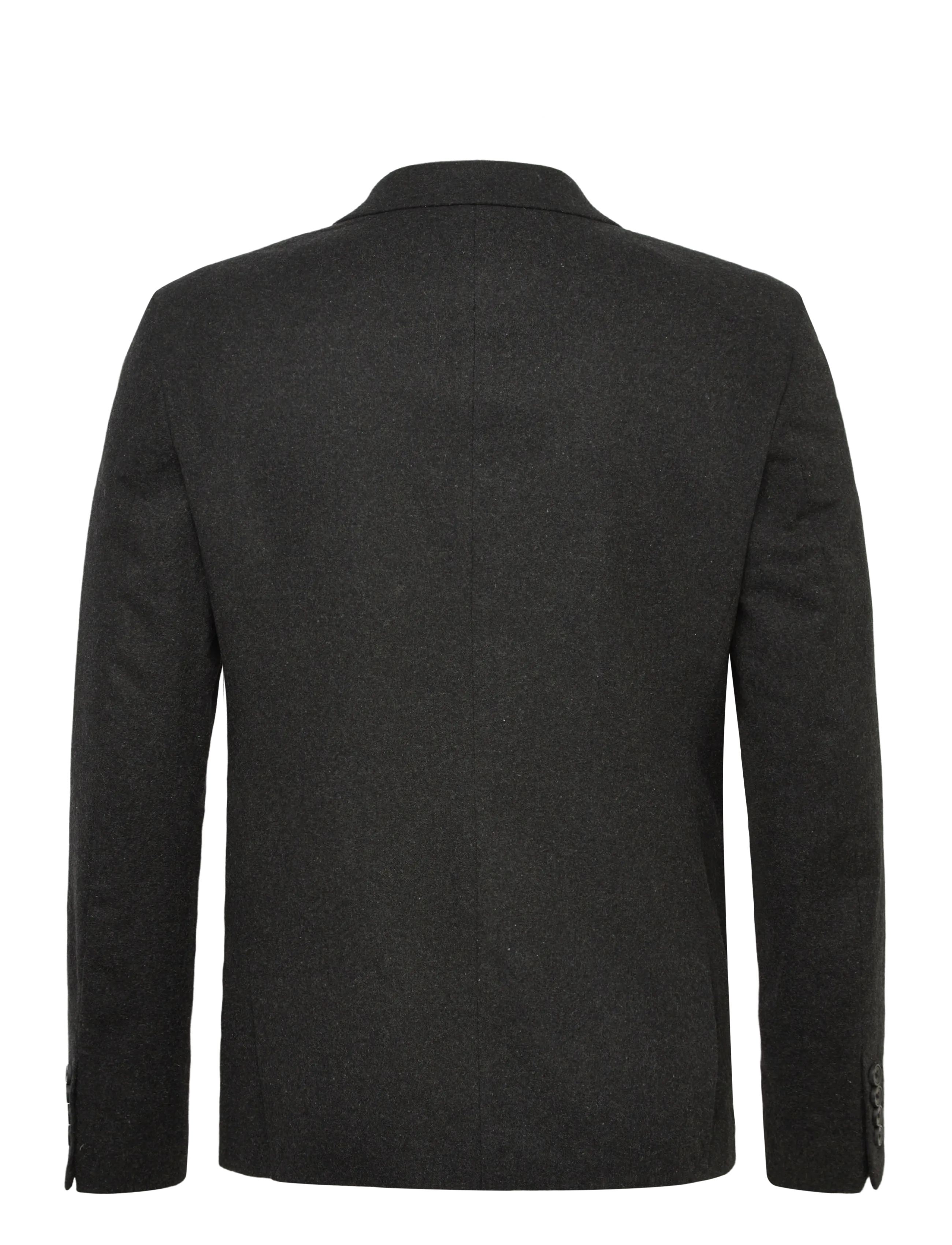 Lindbergh - Flannel wool blend blazer - enkeltradede blazere - black mel - 1