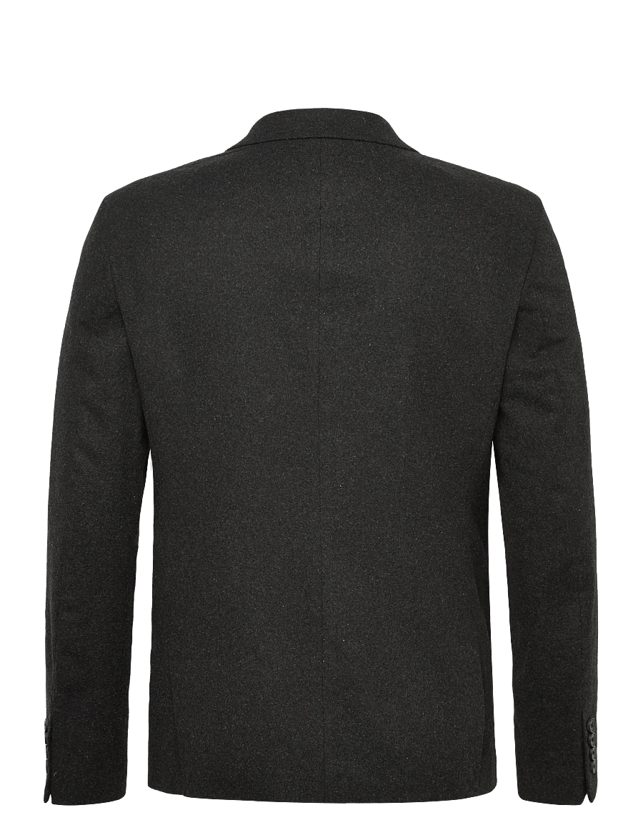 Lindbergh - Flannel wool blend blazer - enkelknäppta kavajer - black mel - 1