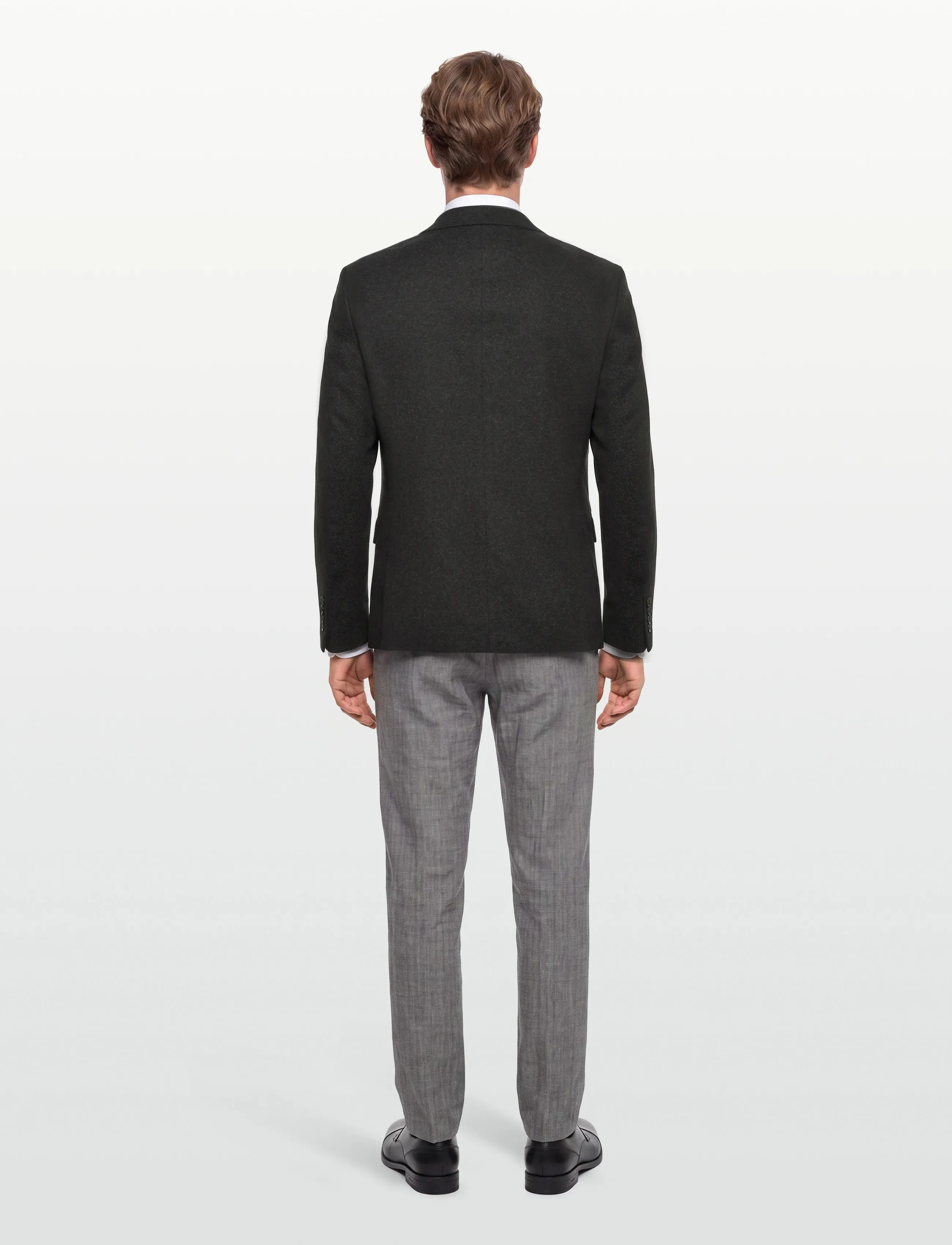 Lindbergh - Flannel wool blend blazer - einreiher - black mel - 4
