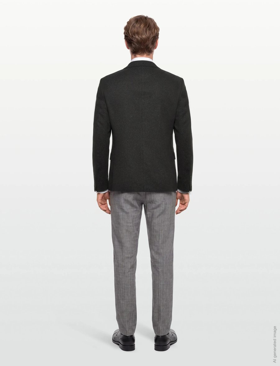 Lindbergh - Flannel wool blend blazer - Üherealised pintsakud - black mel - 4