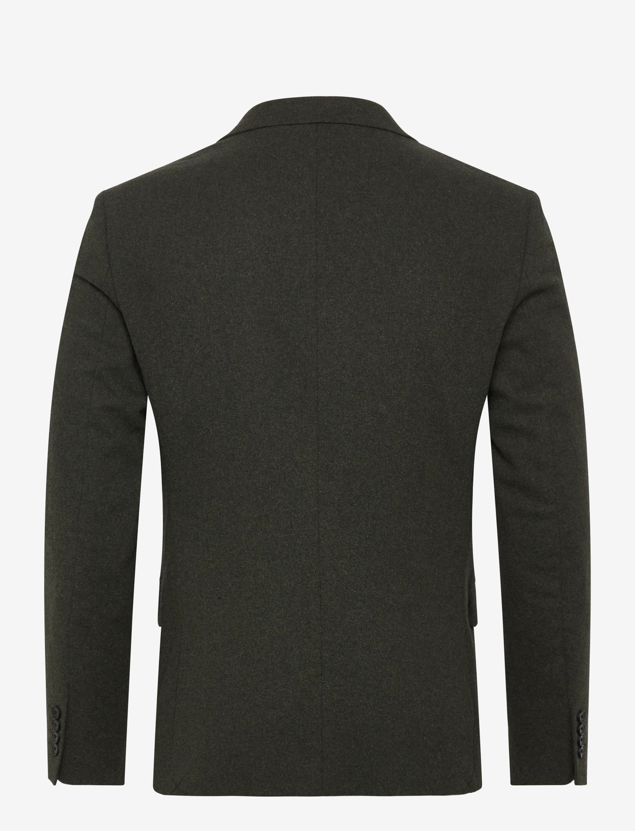 Lindbergh - Flannel wool blend blazer - enkeltradede blazere - dk army mel - 1