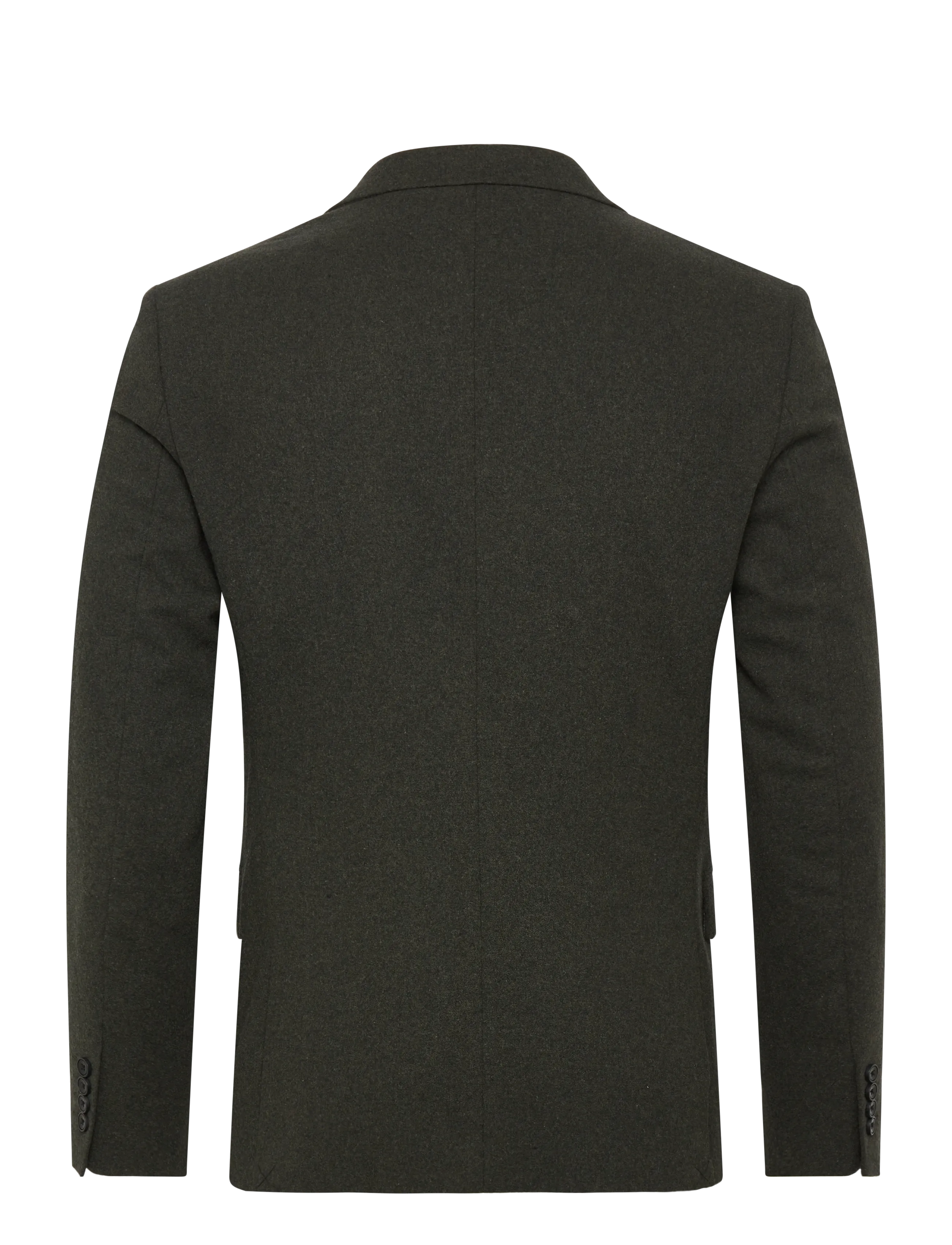 Lindbergh - Flannel wool blend blazer - einreiher - dk army mel - 1