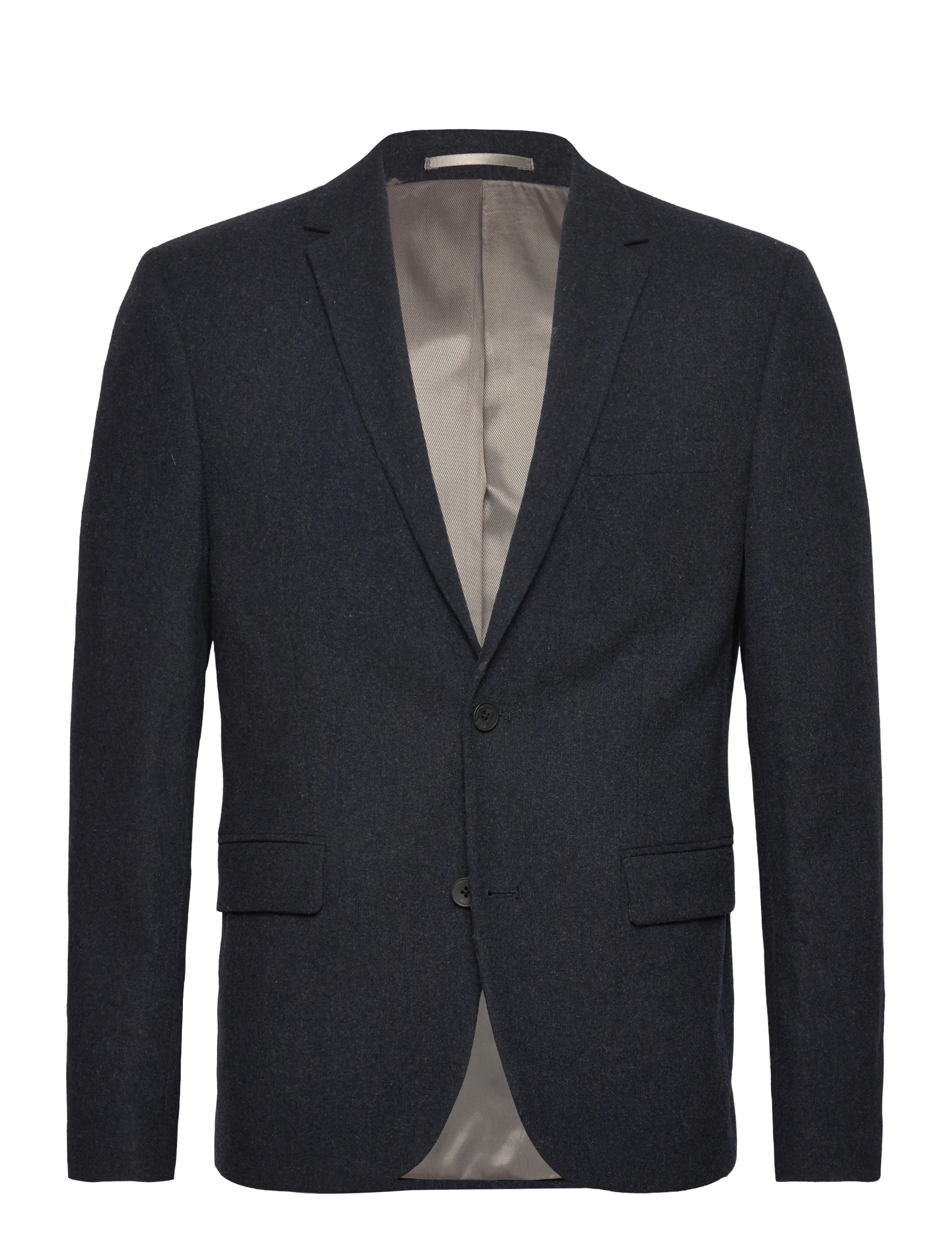 Lindbergh Flannel Wool Blend Blazer, Mænd, Flannel Blazer, Navy, Str: 48