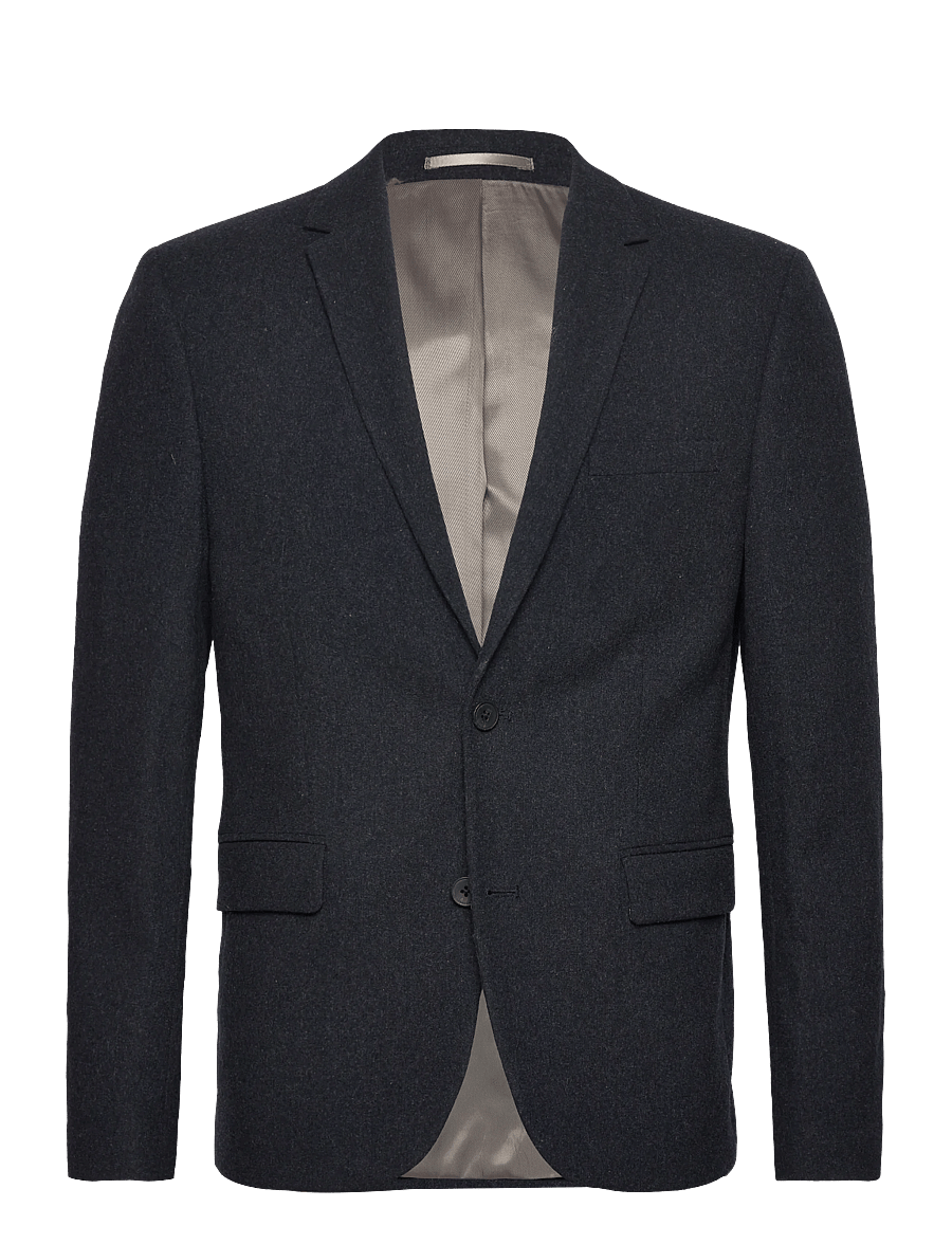 Lindbergh - Flannel wool blend blazer - einreiher - dk blue mel - 0