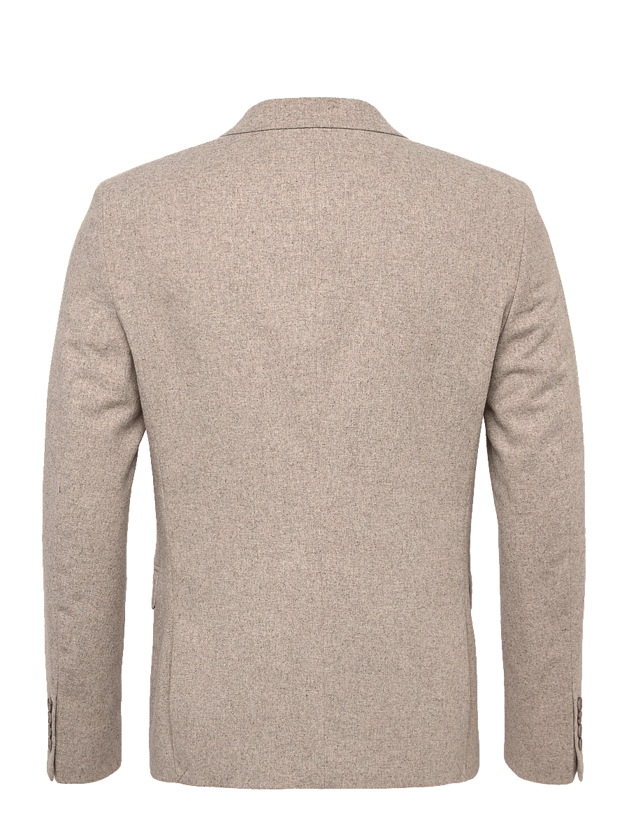 Lindbergh - Flannel wool blend blazer - einreiher - dk sand mel - 1