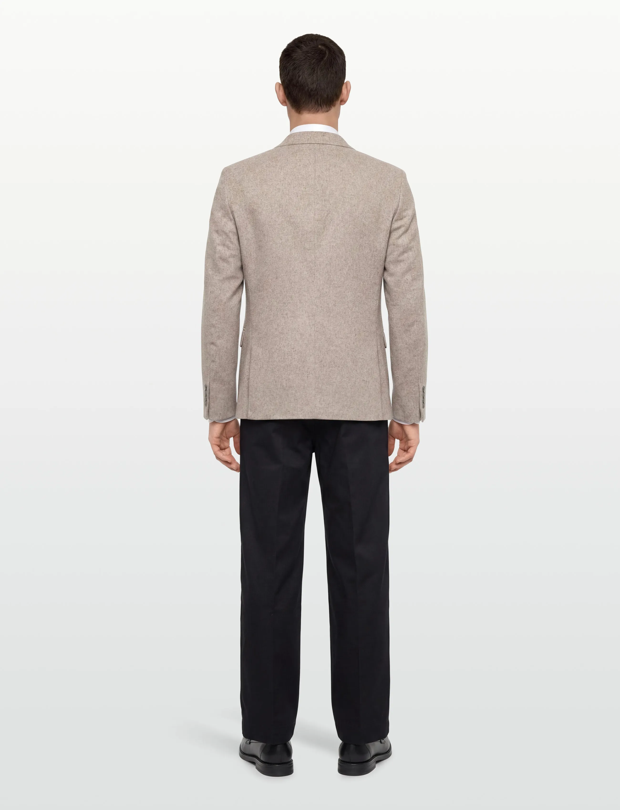 Lindbergh - Flannel wool blend blazer - einreiher - dk sand mel - 4