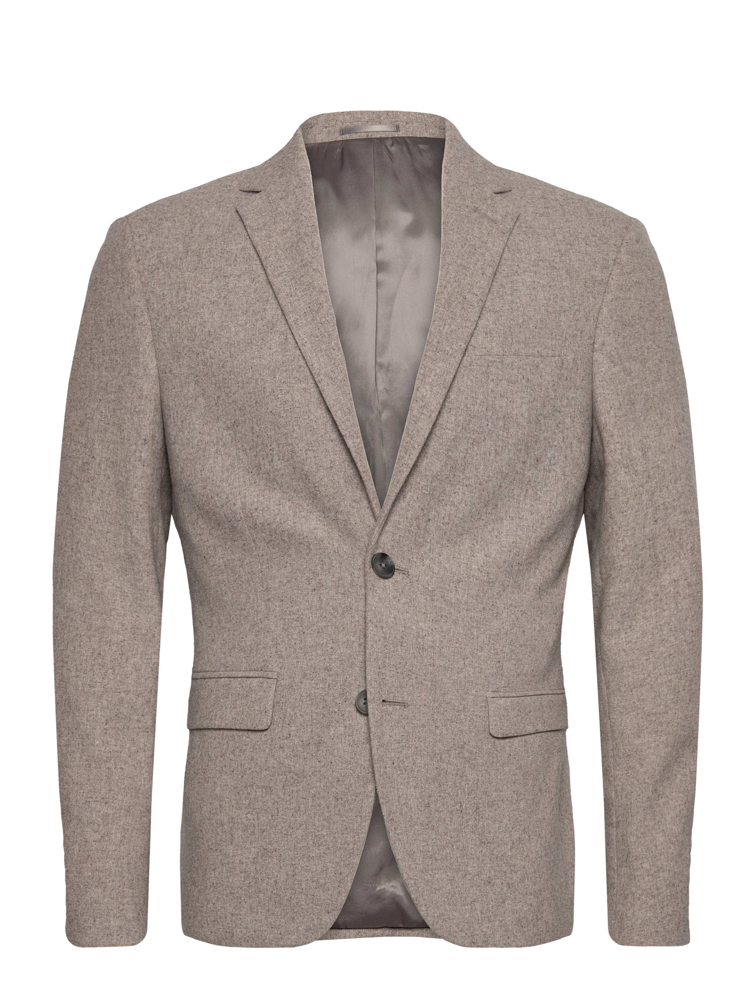 Lindbergh Flannel wool blend blazer - Pintsakud - DK SAND MEL / beige