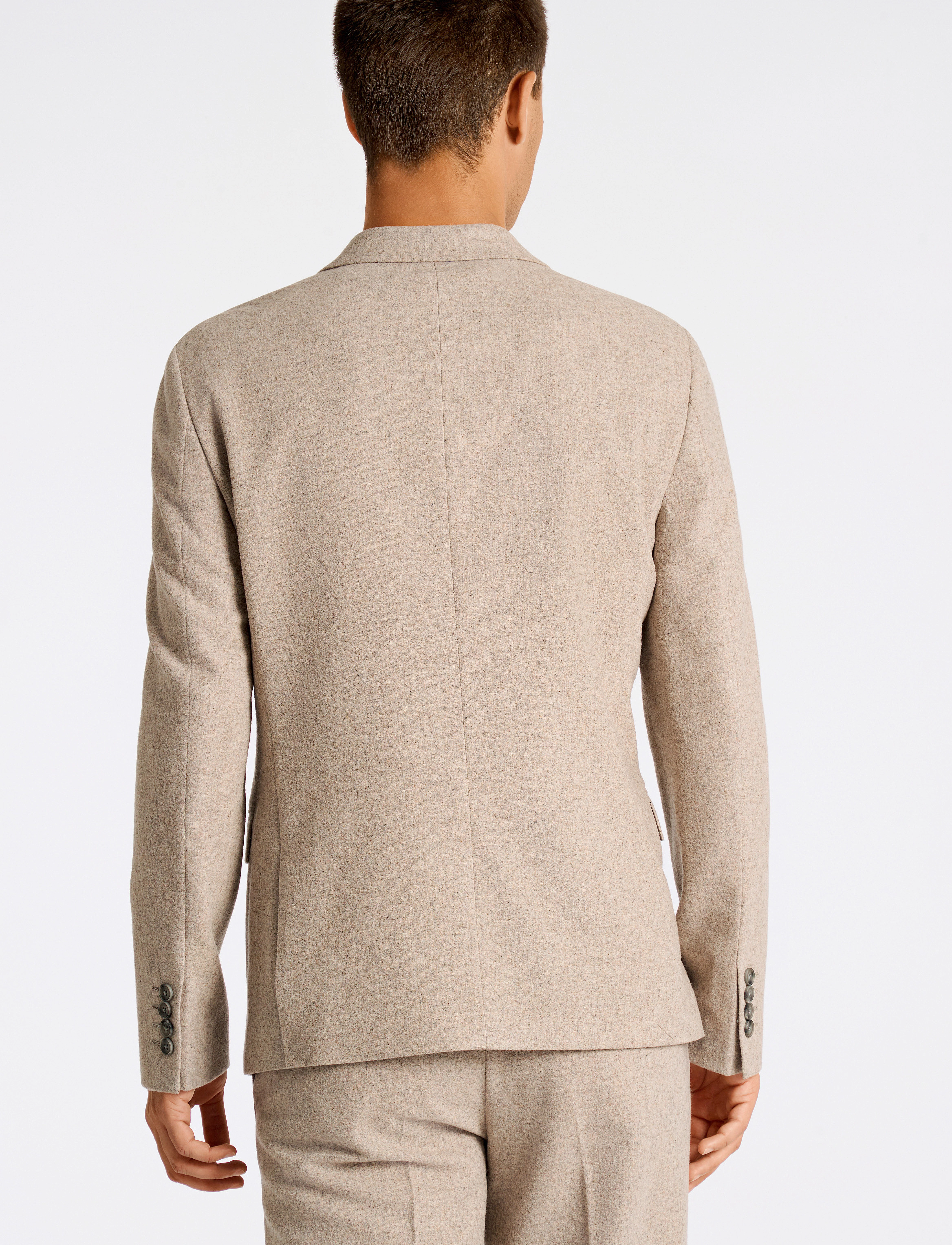 Lindbergh - Flannel wool blend blazer - Ühe rinnatisega pintsakud - dk sand mel - 5