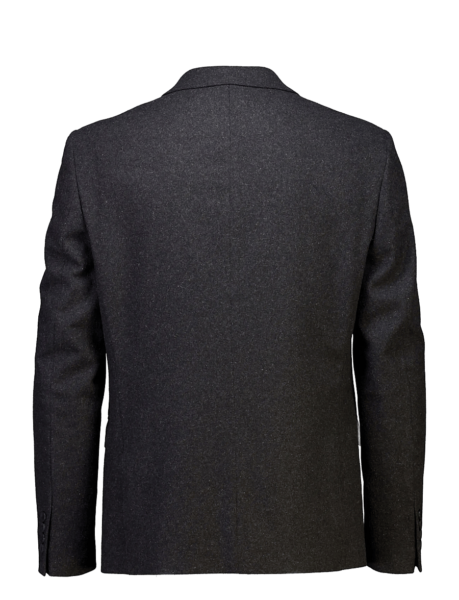Lindbergh - Flannel wool blend blazer - enkelknäppta kavajer - black mel - 1