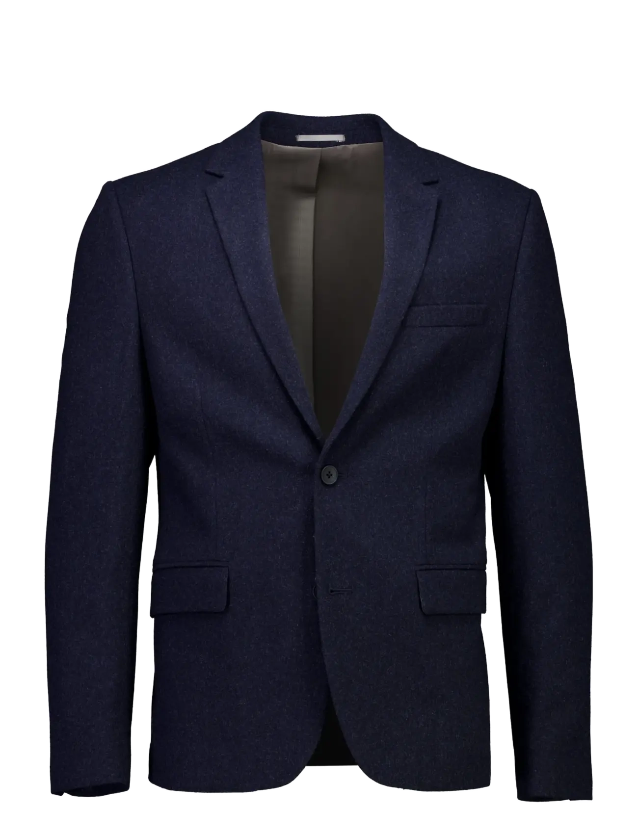 Lindbergh Flannel wool blend blazer - Einreiher - DK BLUE MEL / navy
