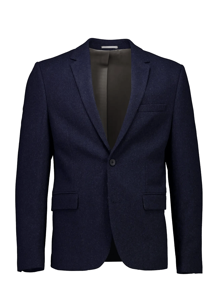 Lindbergh - Flannel wool blend blazer - dk blue mel - 0
