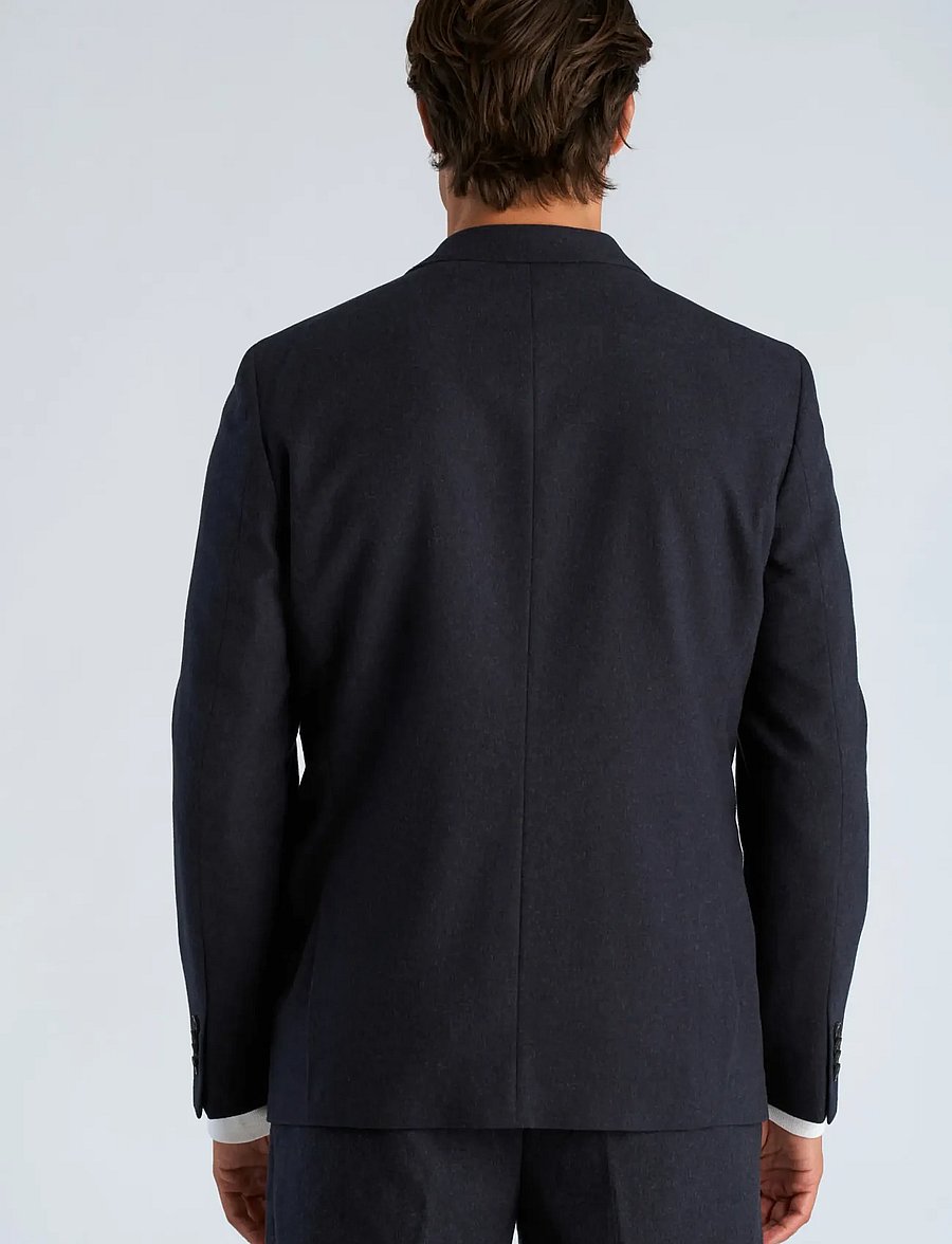 Lindbergh - Flannel wool blend blazer - einreiher - dk blue mel - 4
