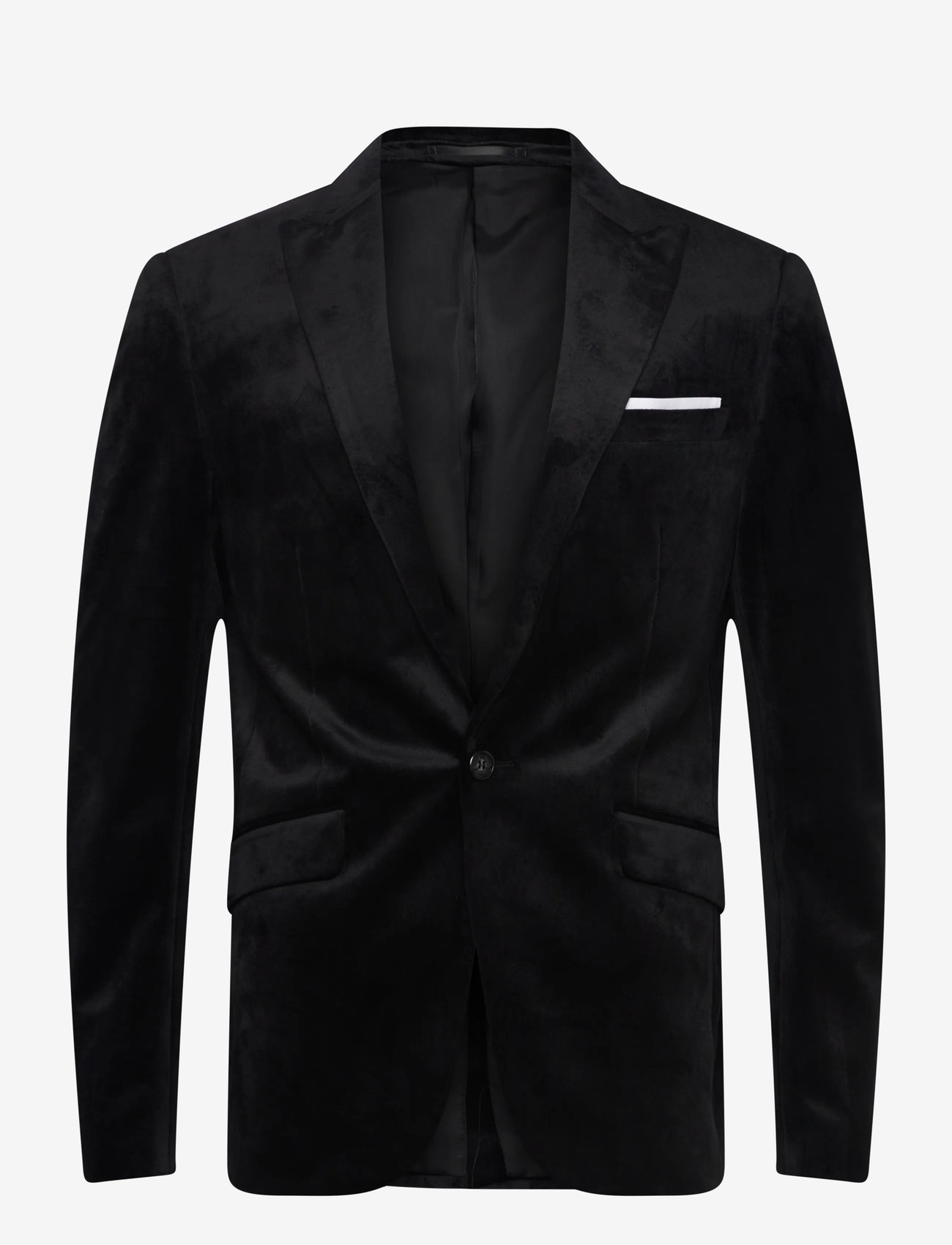 Lindbergh - Velvet blazer - enkeltkneppede blazere - black - 0