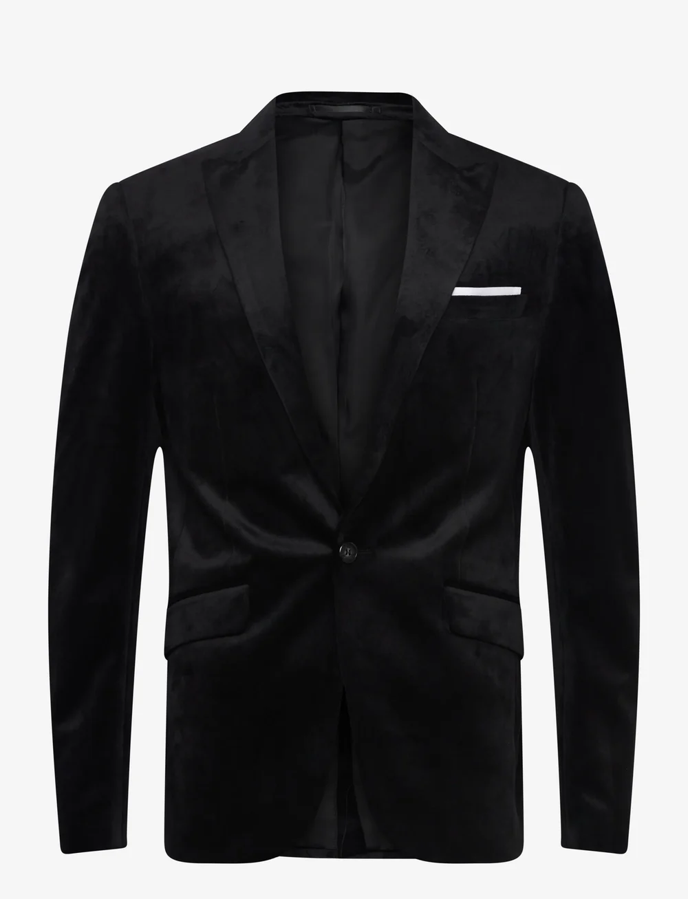 Lindbergh - Velvet blazer - enkelknäppta kavajer - black - 0
