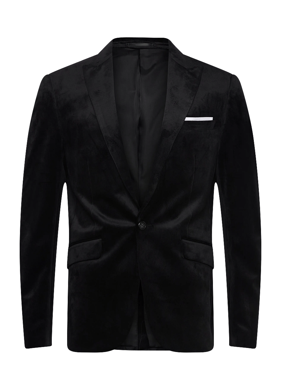 Lindbergh - Velvet blazer - enkelknäppta kavajer - black - 0