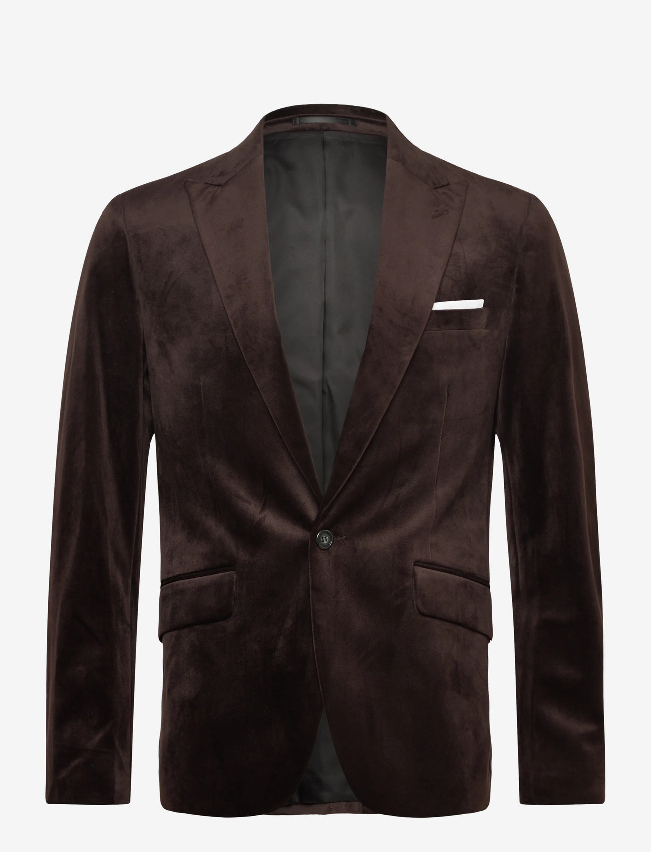 Lindbergh - Velvet blazer - enkelknäppta kavajer - brown - 1