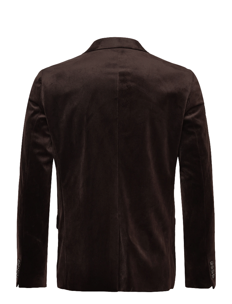 Lindbergh - Velvet blazer - single breasted blazers - brown - 2