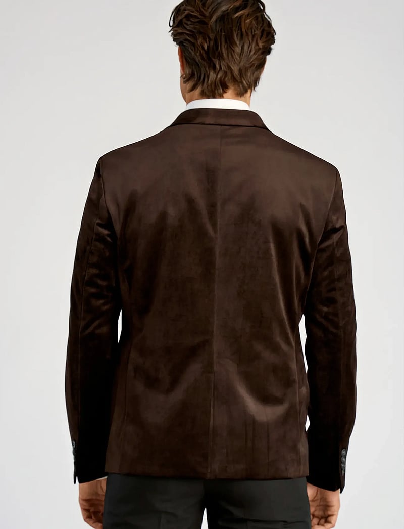 Lindbergh - Velvet blazer - enkeltradede blazere - brown - 3