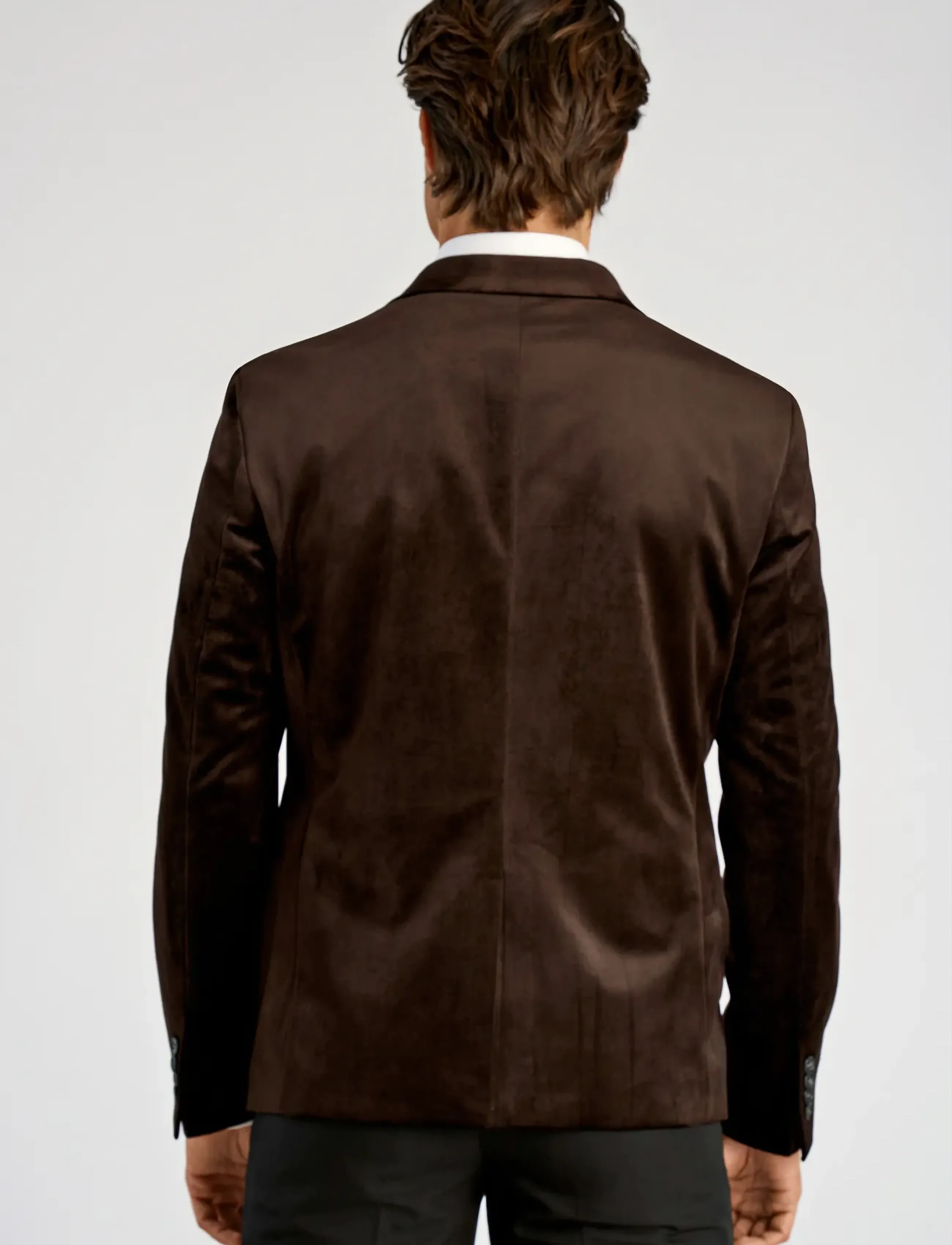 Lindbergh - Velvet blazer - blazers met enkele rij knopen - brown - 3