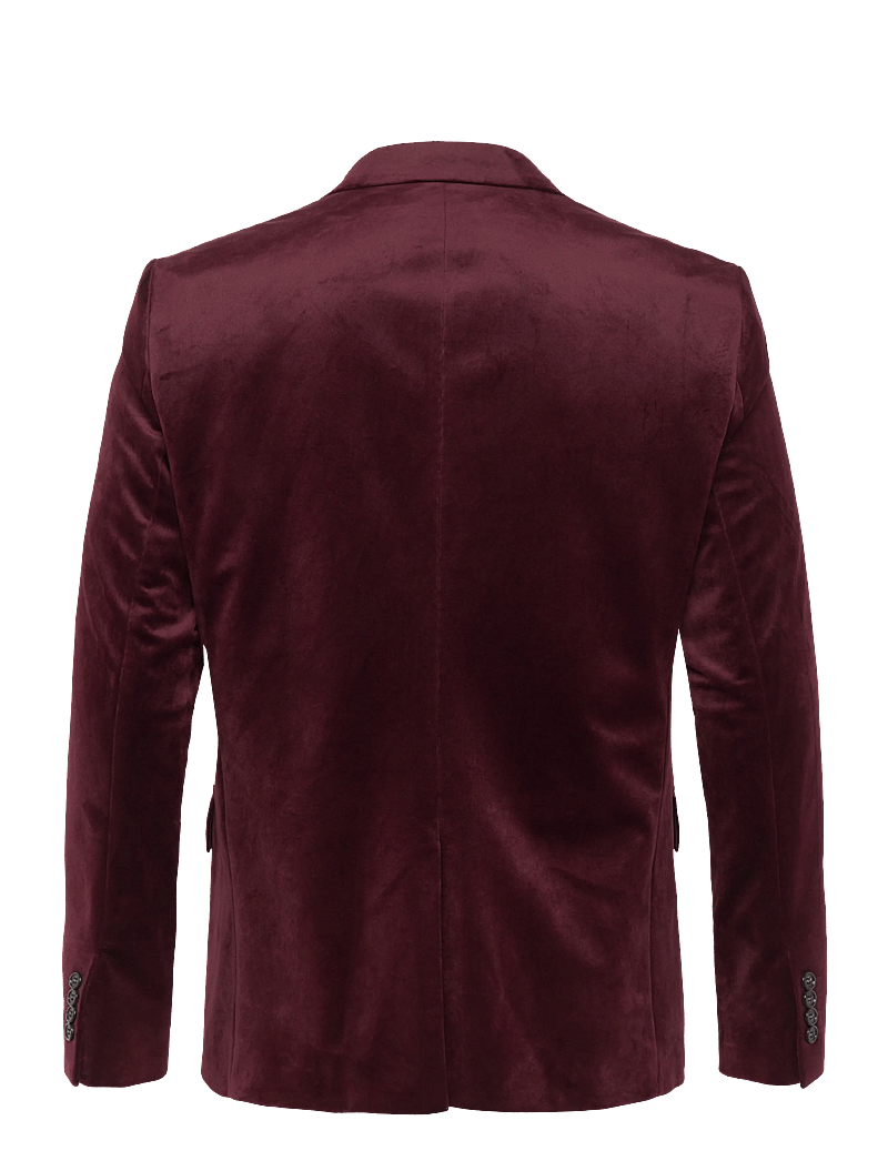 Lindbergh - Velvet blazer - enkelknäppta kavajer - burgundy - 2