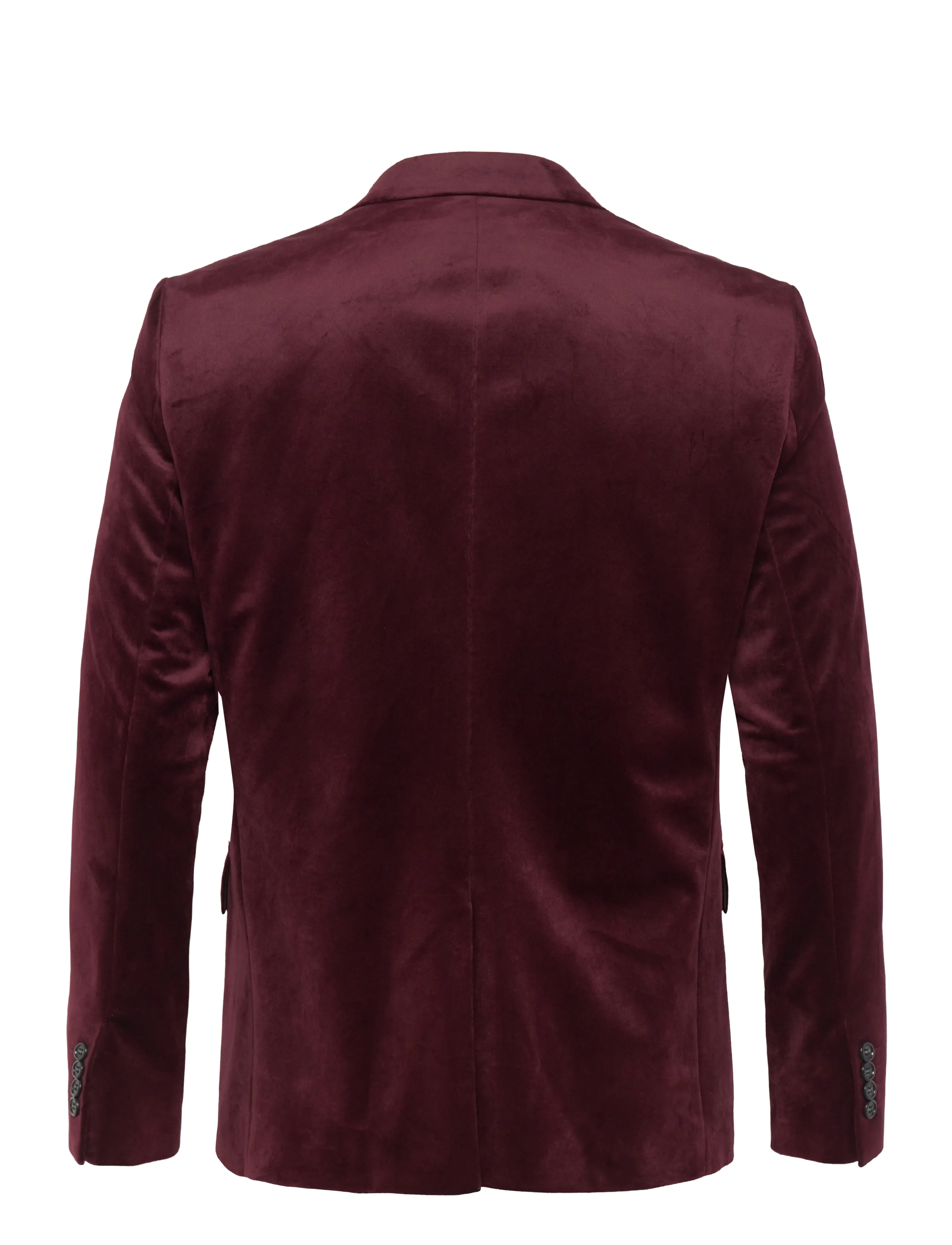 Lindbergh - Velvet blazer - enkelknäppta kavajer - burgundy - 2