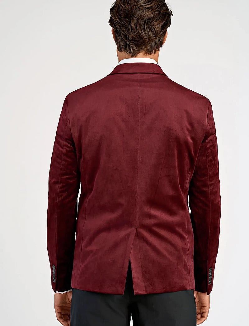 Lindbergh - Velvet blazer - enkelknäppta kavajer - burgundy - 4