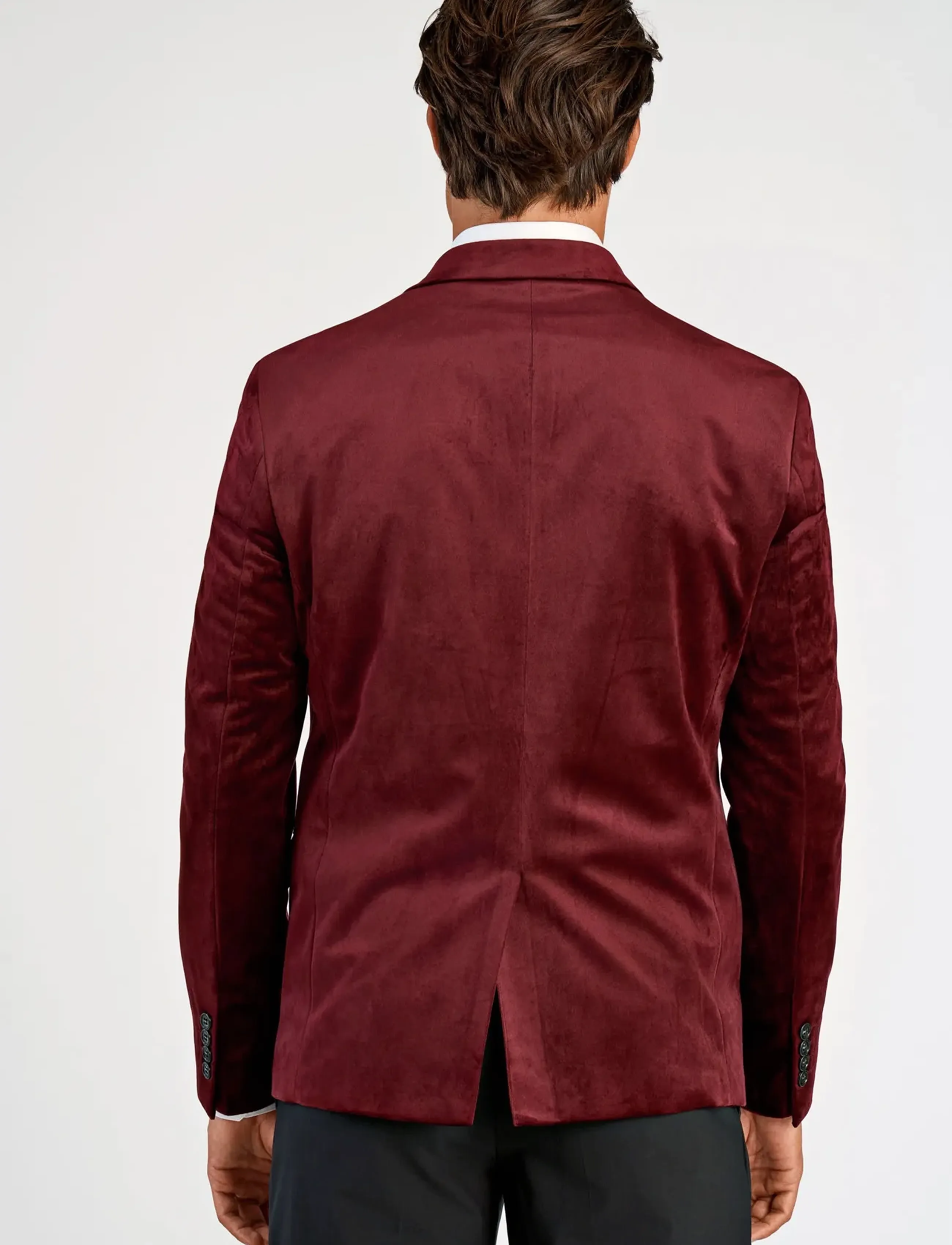 Lindbergh - Velvet blazer - enkelknäppta kavajer - burgundy - 4