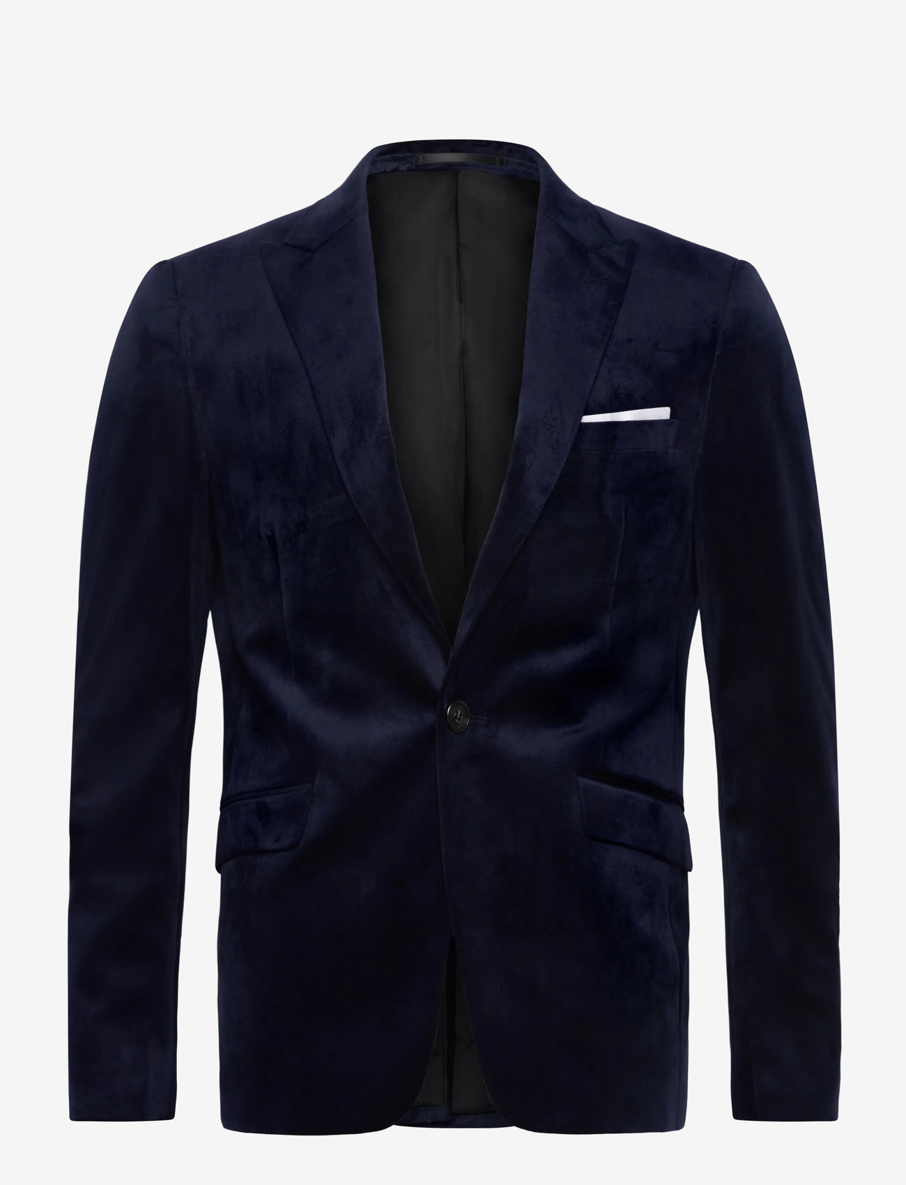Lindbergh - Velvet blazer - enkelknäppta kavajer - dk blue - 1