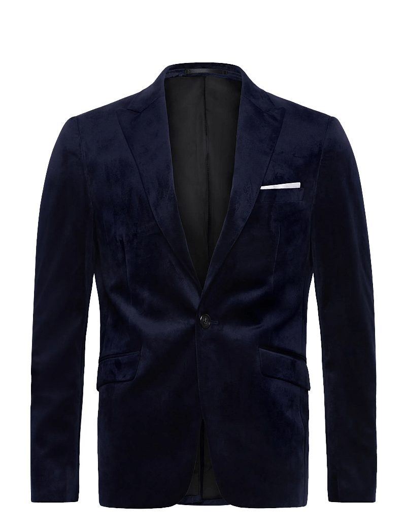 Lindbergh - Velvet blazer - enkelknäppta kavajer - dk blue - 1