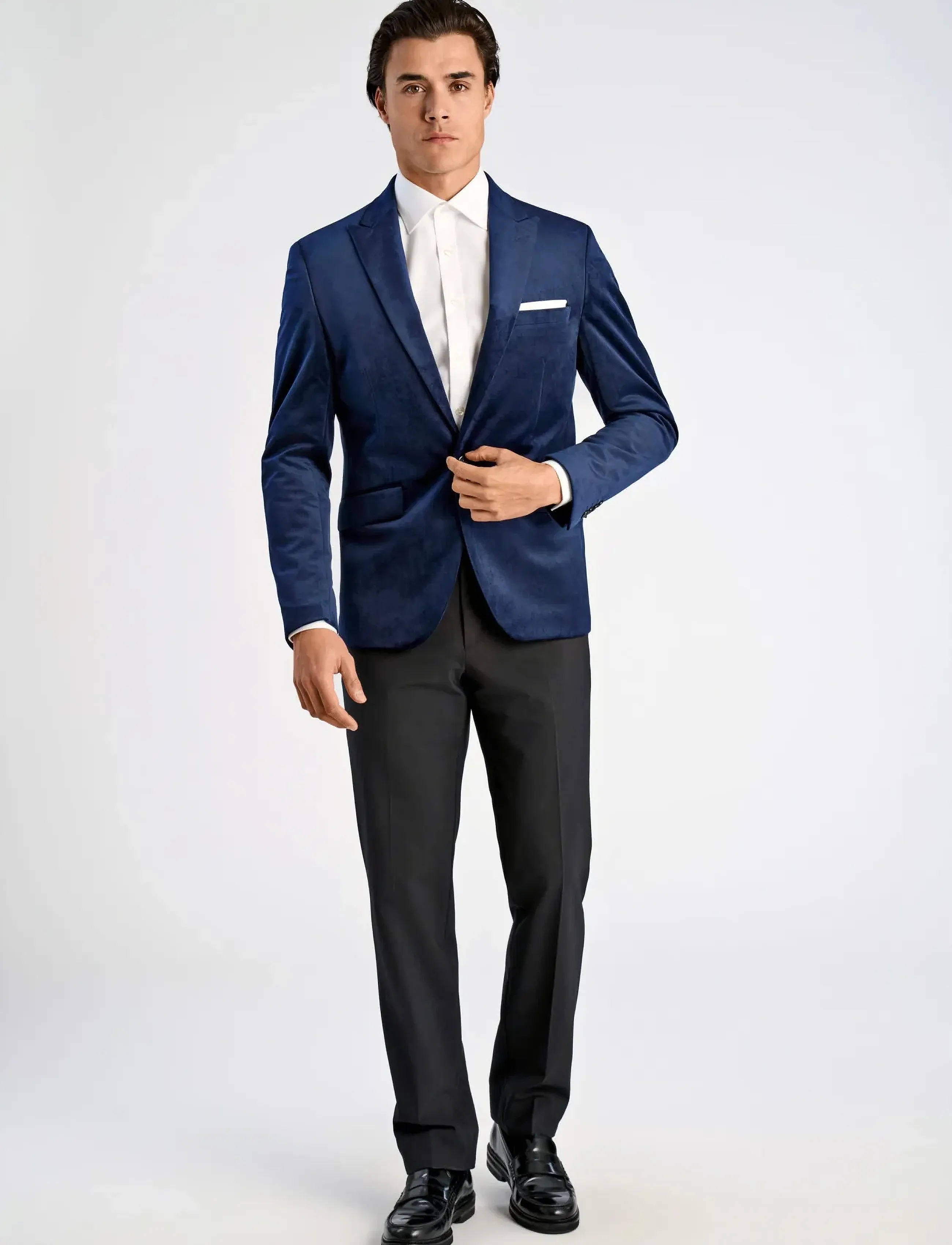 Lindbergh - Velvet blazer - single breasted blazers - dk blue - 3