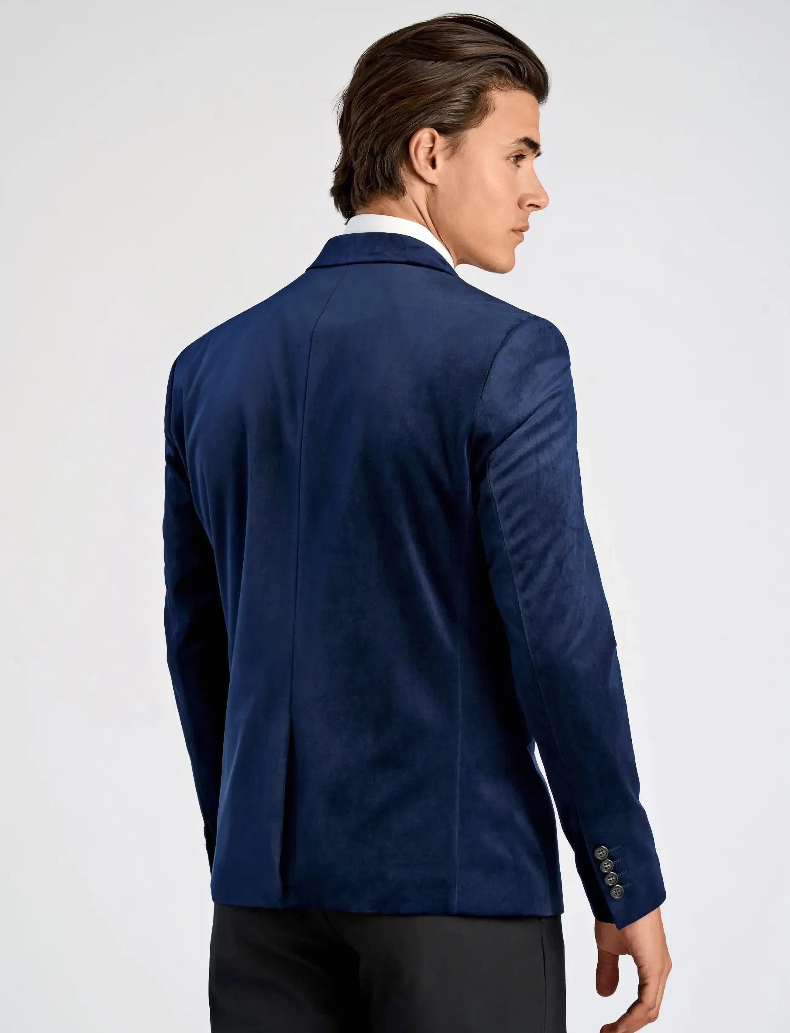 Lindbergh - Velvet blazer - single breasted blazers - dk blue - 4