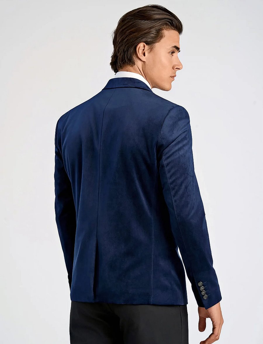 Lindbergh - Velvet blazer - einreiher - dk blue - 4