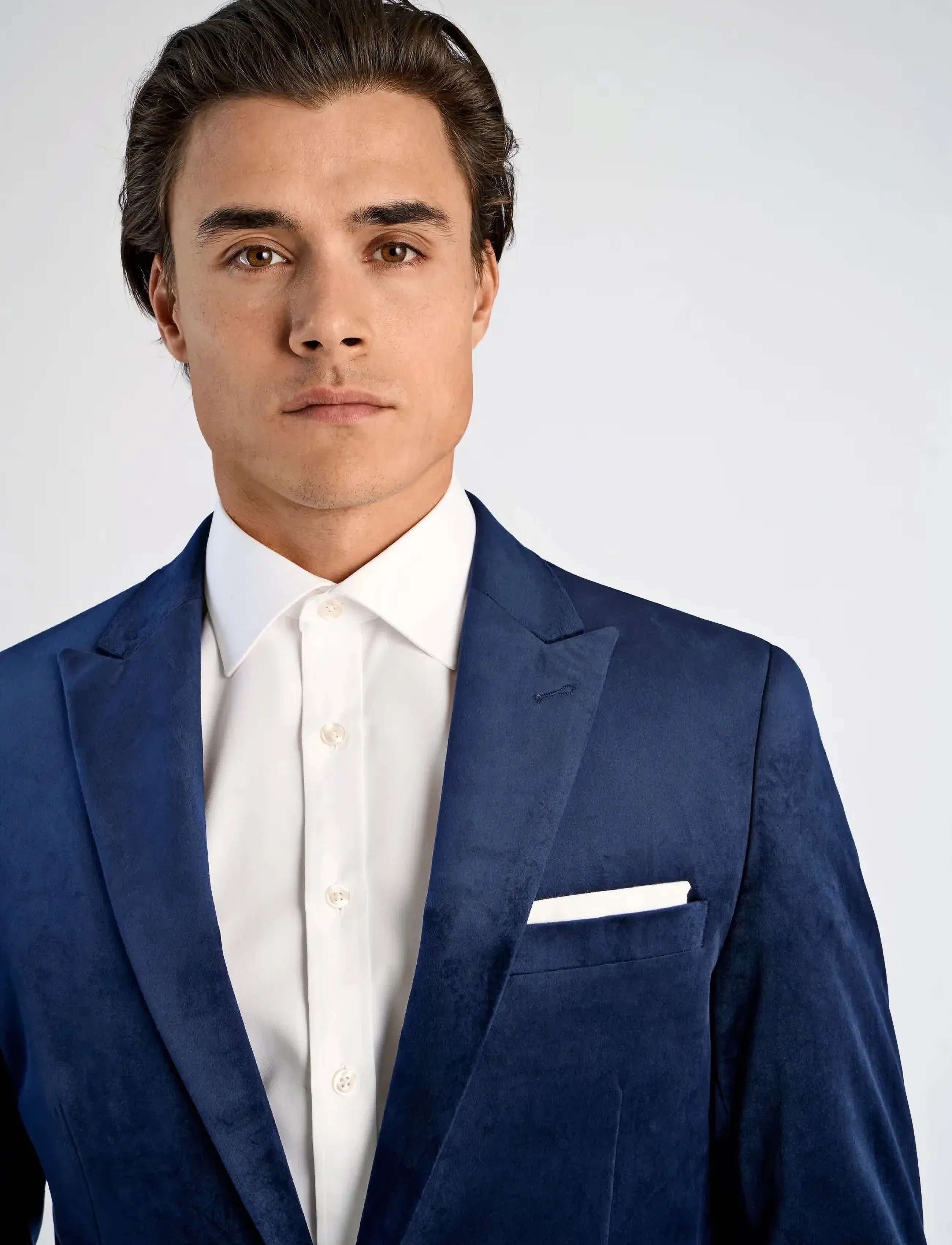 Lindbergh - Velvet blazer - single breasted blazers - dk blue - 5