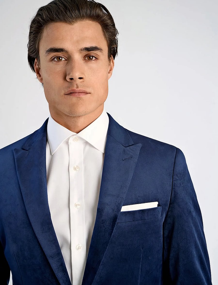 Lindbergh - Velvet blazer - einreiher - dk blue - 5