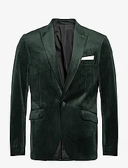 Lindbergh - Velvet blazer - dobbeltspente blazere - dk green - 0