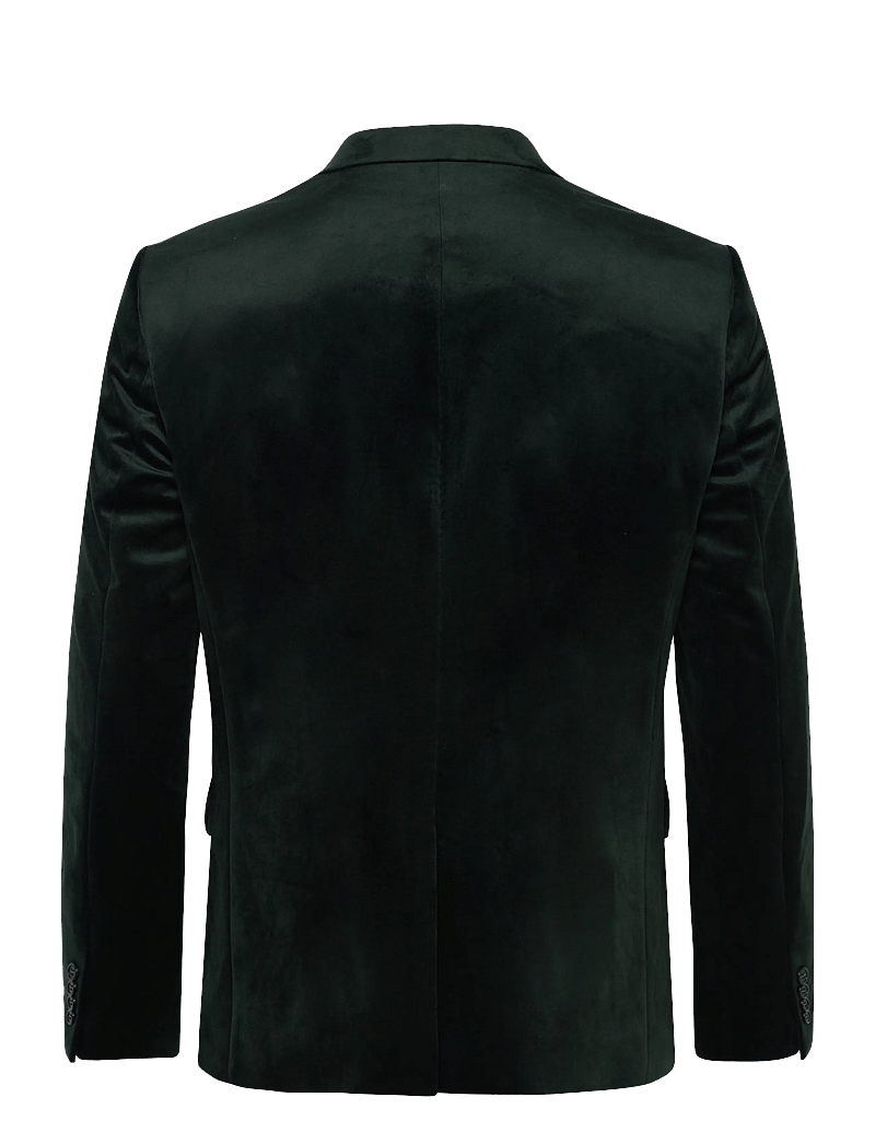 Lindbergh - Velvet blazer - blazers met enkele rij knopen - dk green - 1
