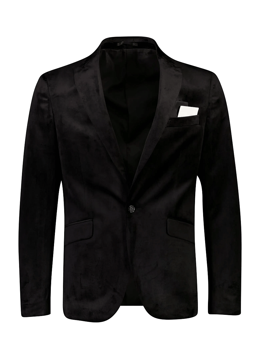 Lindbergh - Velvet blazer - enkelknäppta kavajer - black - 1