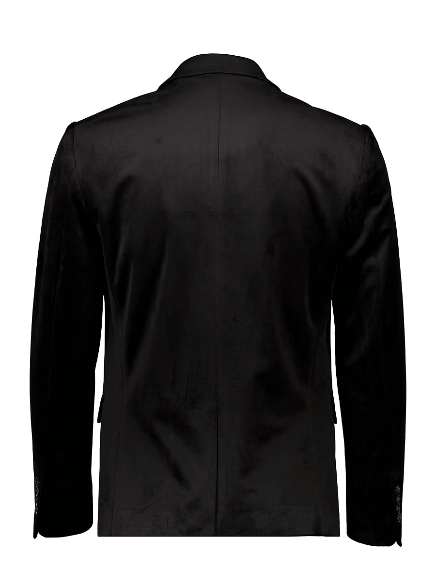 Lindbergh - Velvet blazer - enkelknäppta kavajer - black - 2