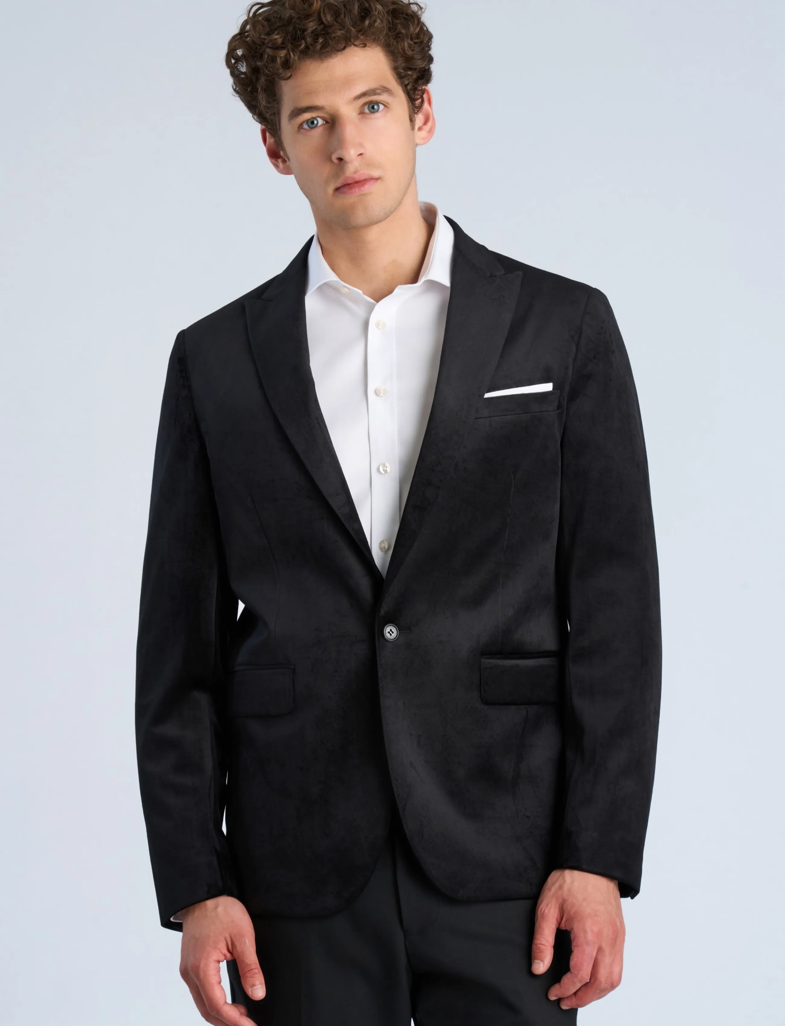 Lindbergh - Velvet blazer - enkelknäppta kavajer - black - 3