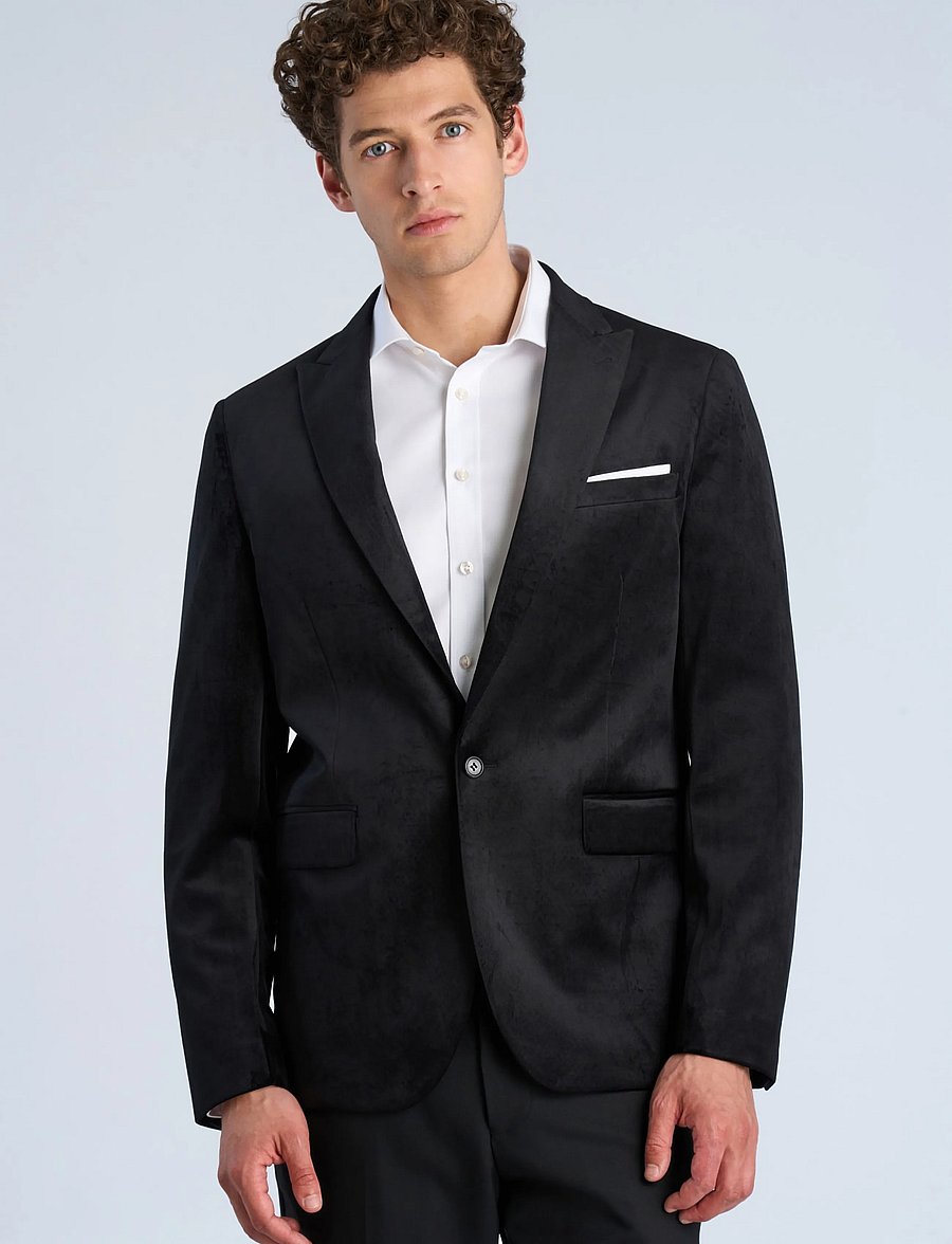 Lindbergh - Velvet blazer - enkelknäppta kavajer - black - 3