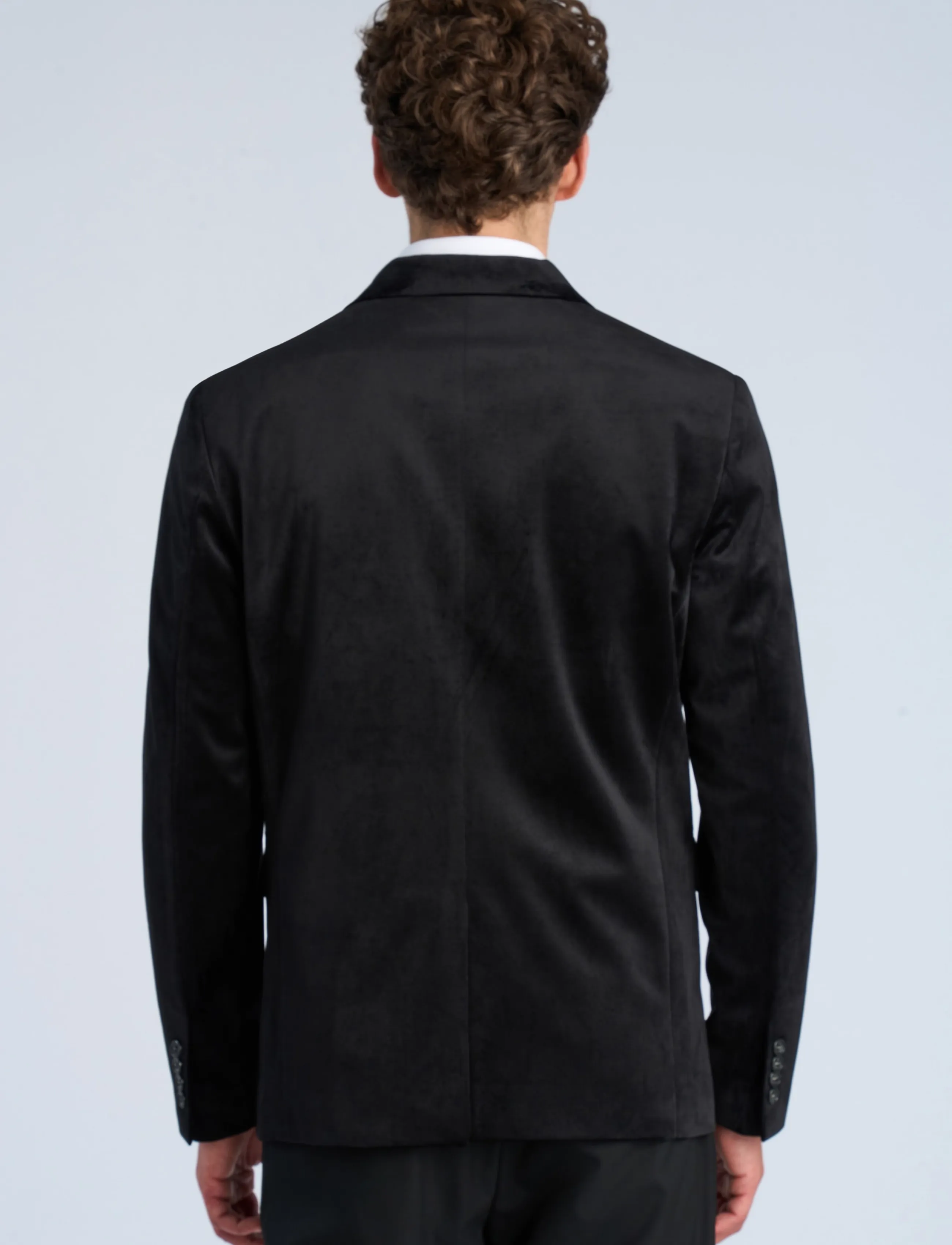 Lindbergh - Velvet blazer - enkelknäppta kavajer - black - 4