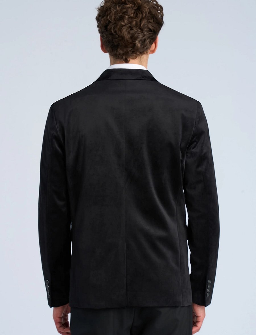 Lindbergh - Velvet blazer - enkelknäppta kavajer - black - 4