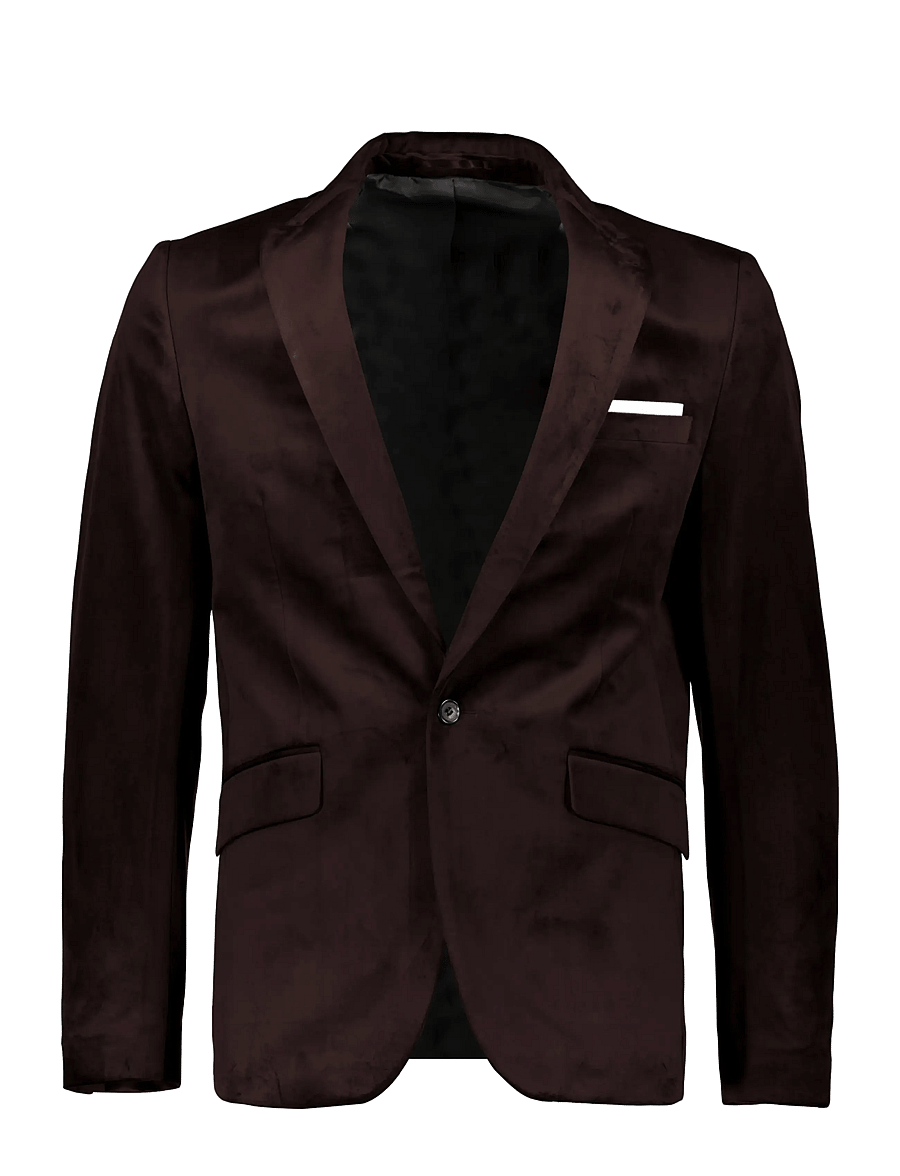 Lindbergh - Velvet blazer - enkeltradede blazere - brown - 1